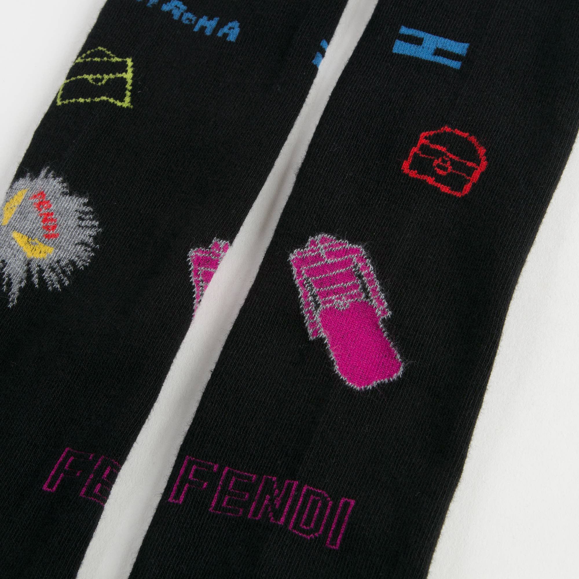 Girls Black Logo Tights