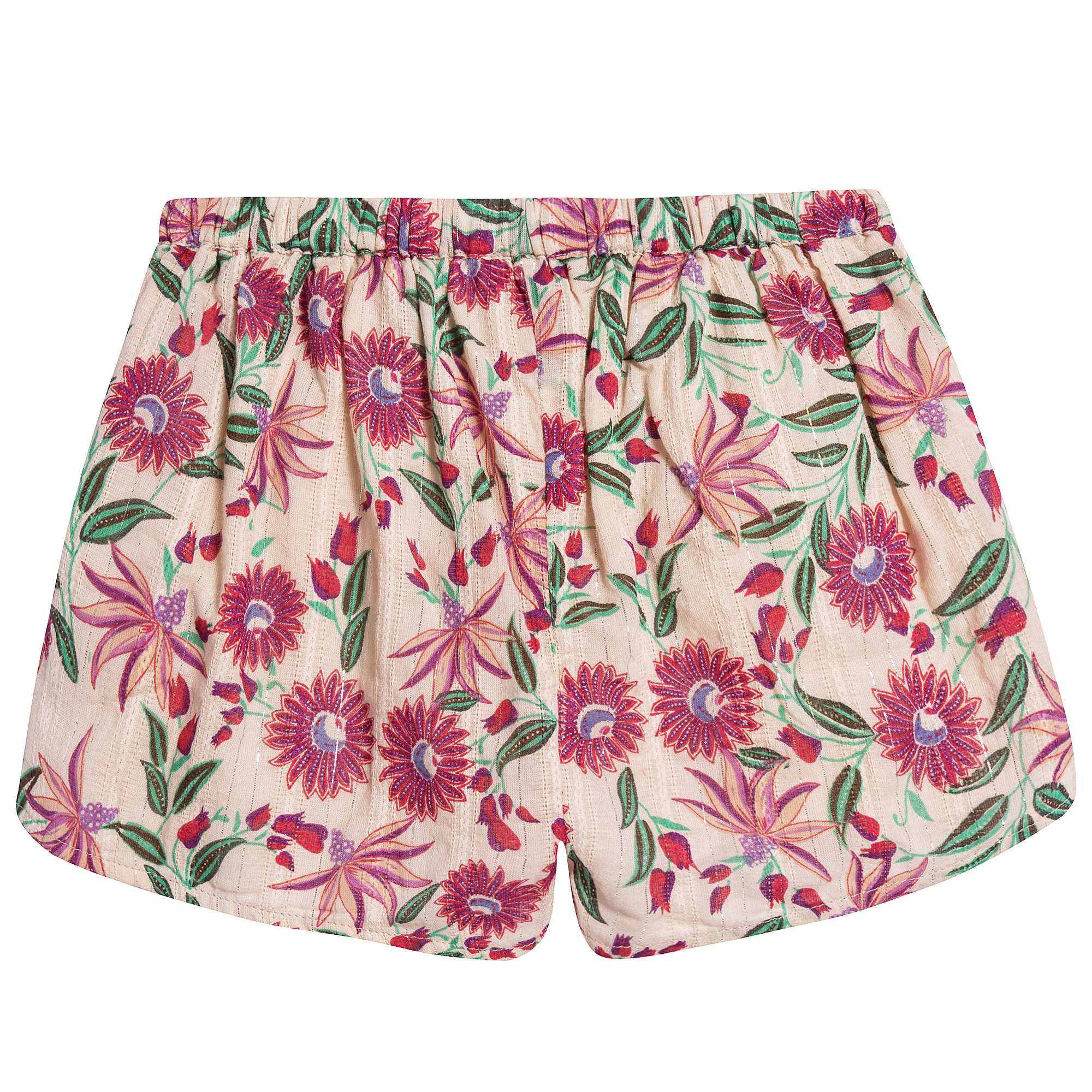 Girls White Flower "Nutsy" Shorts