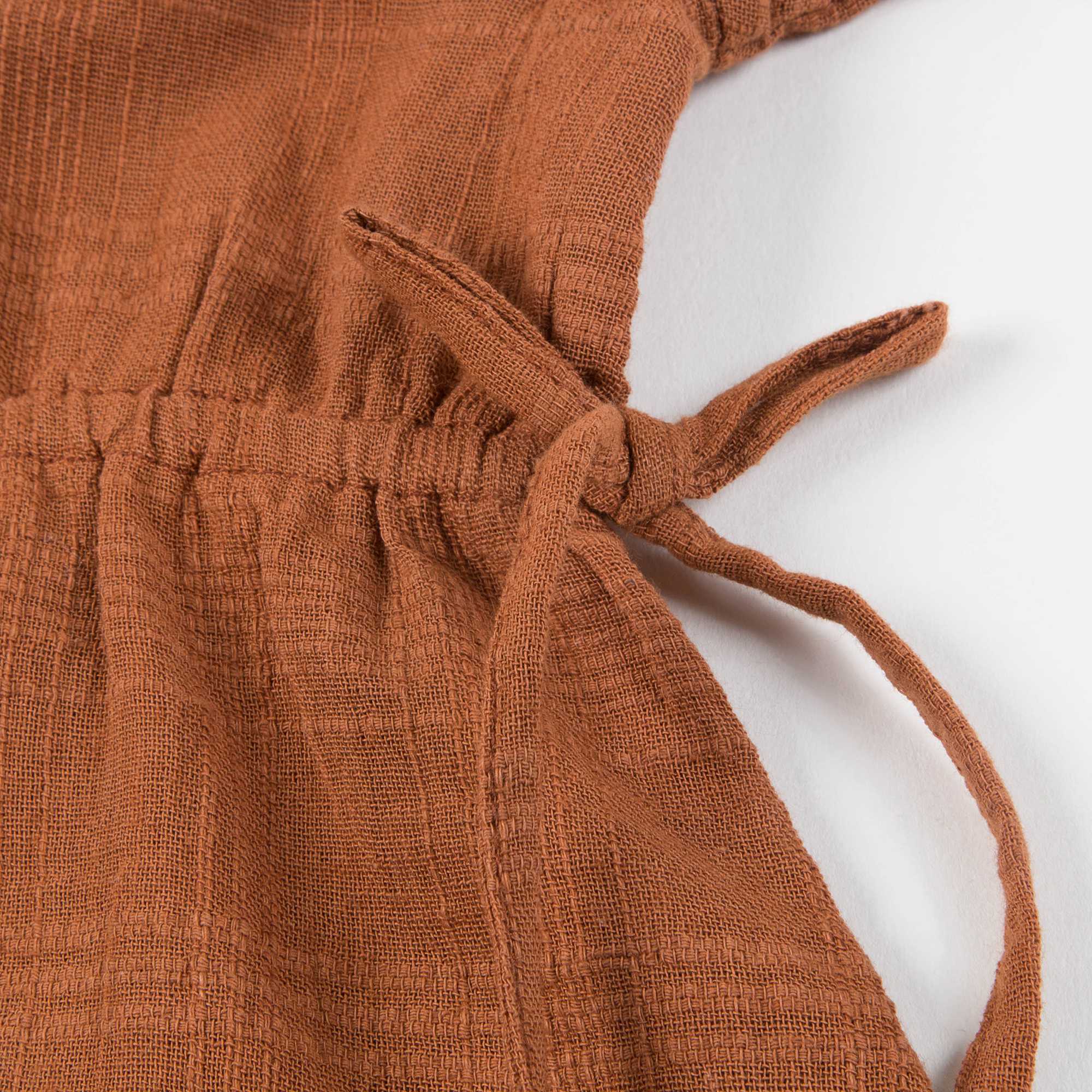 Baby Girls Camel Cotton Woven Dress