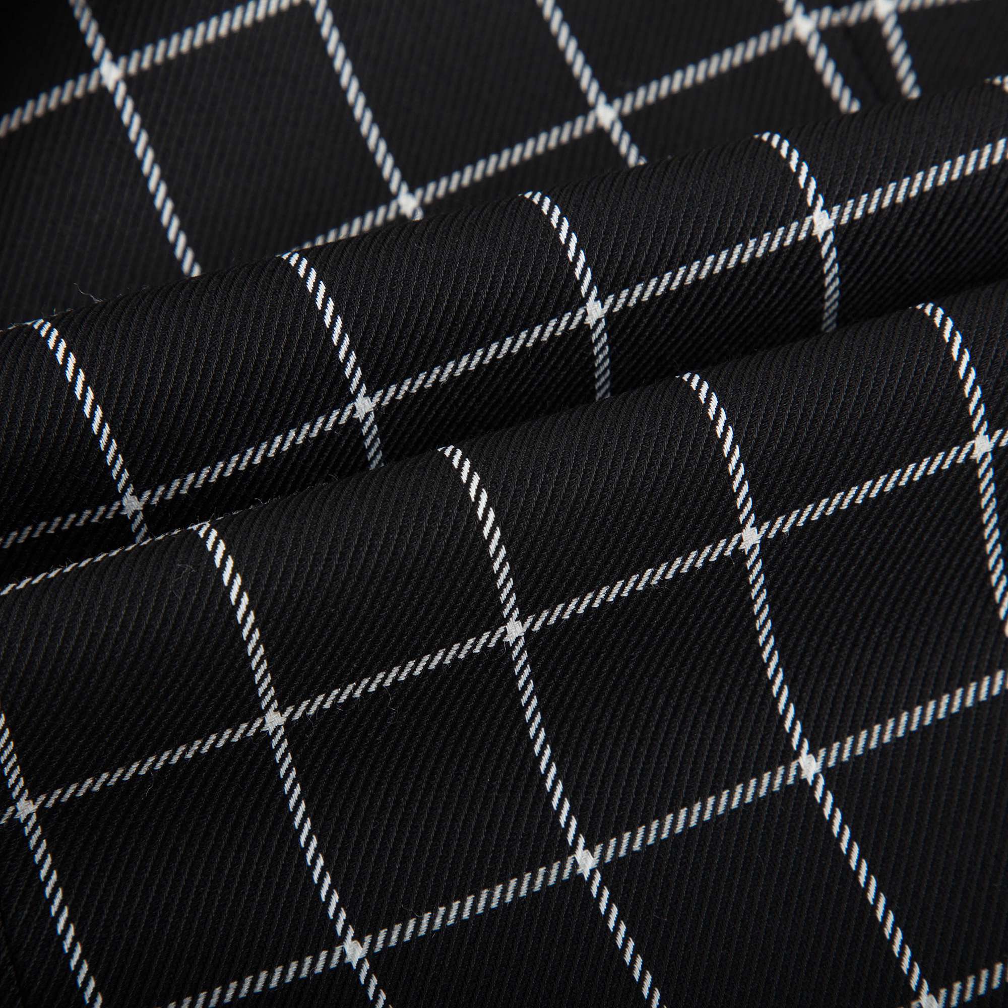 Boys Black & White Check Cotton Coat