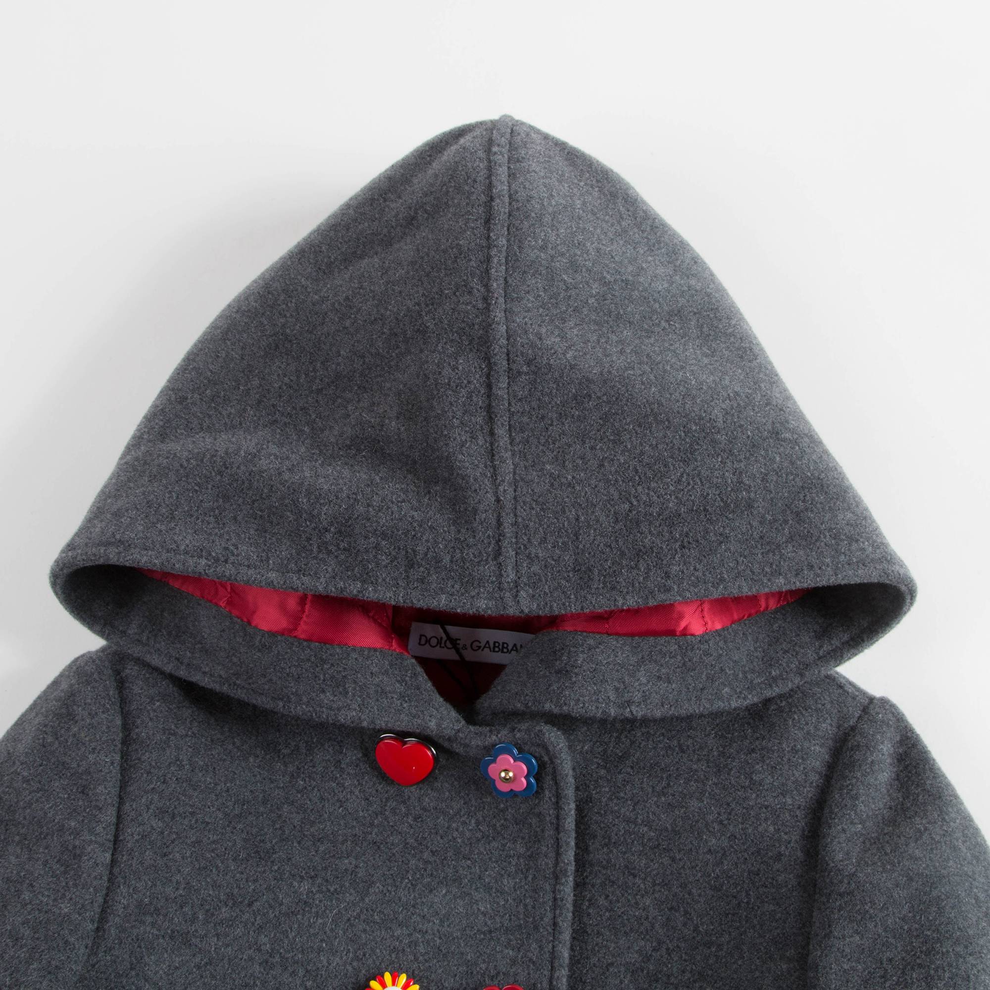 Girls Melange Grey Wool Coat