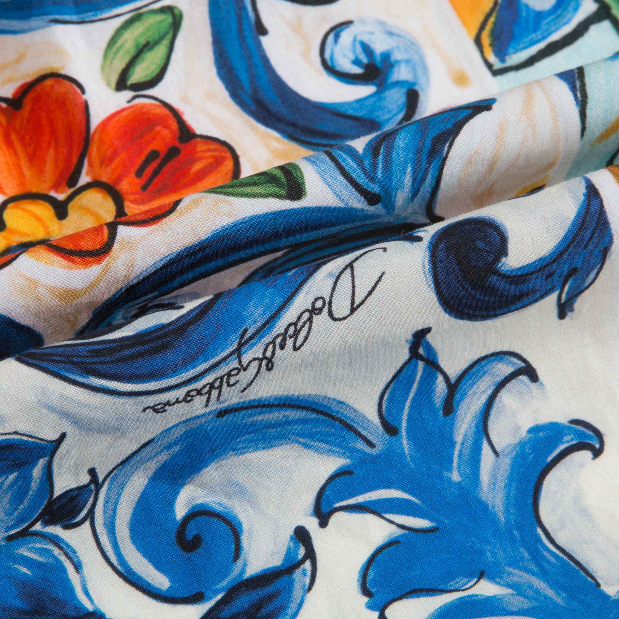Baby Girls Blue Flowers Cotton Dress