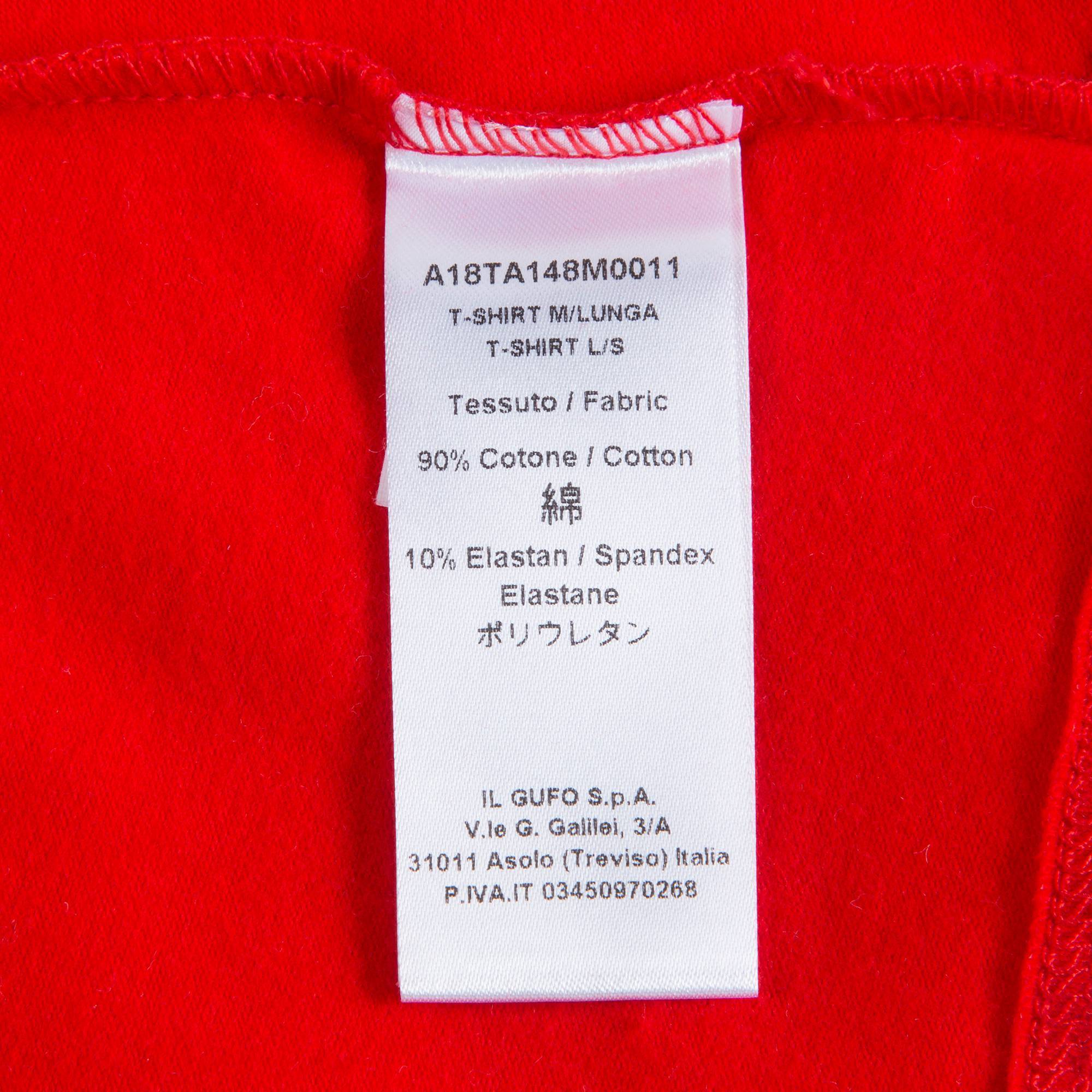 Girls Lava Red & Solver Cotton T-shirt