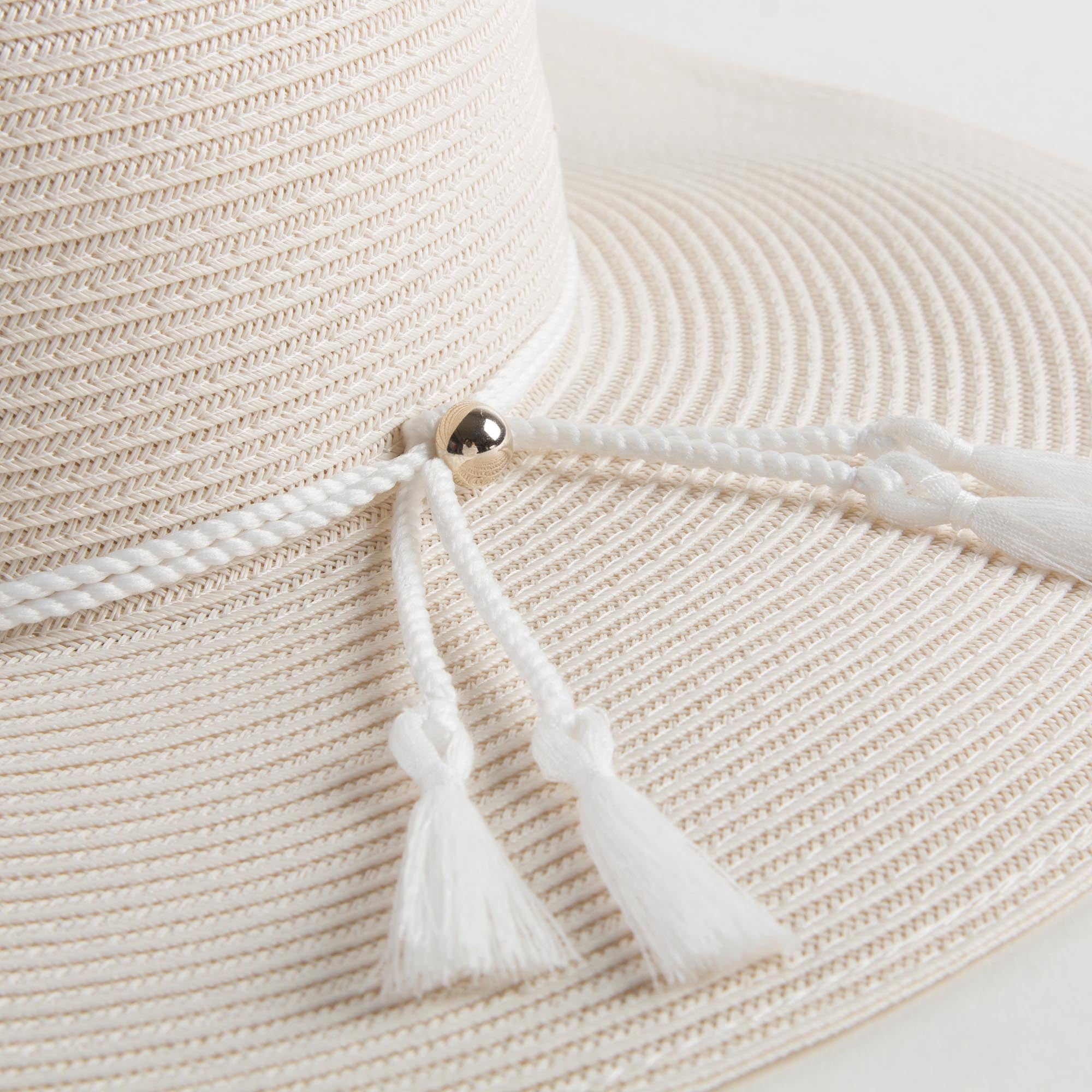 Girls Ivory Brimmed Sun Hat