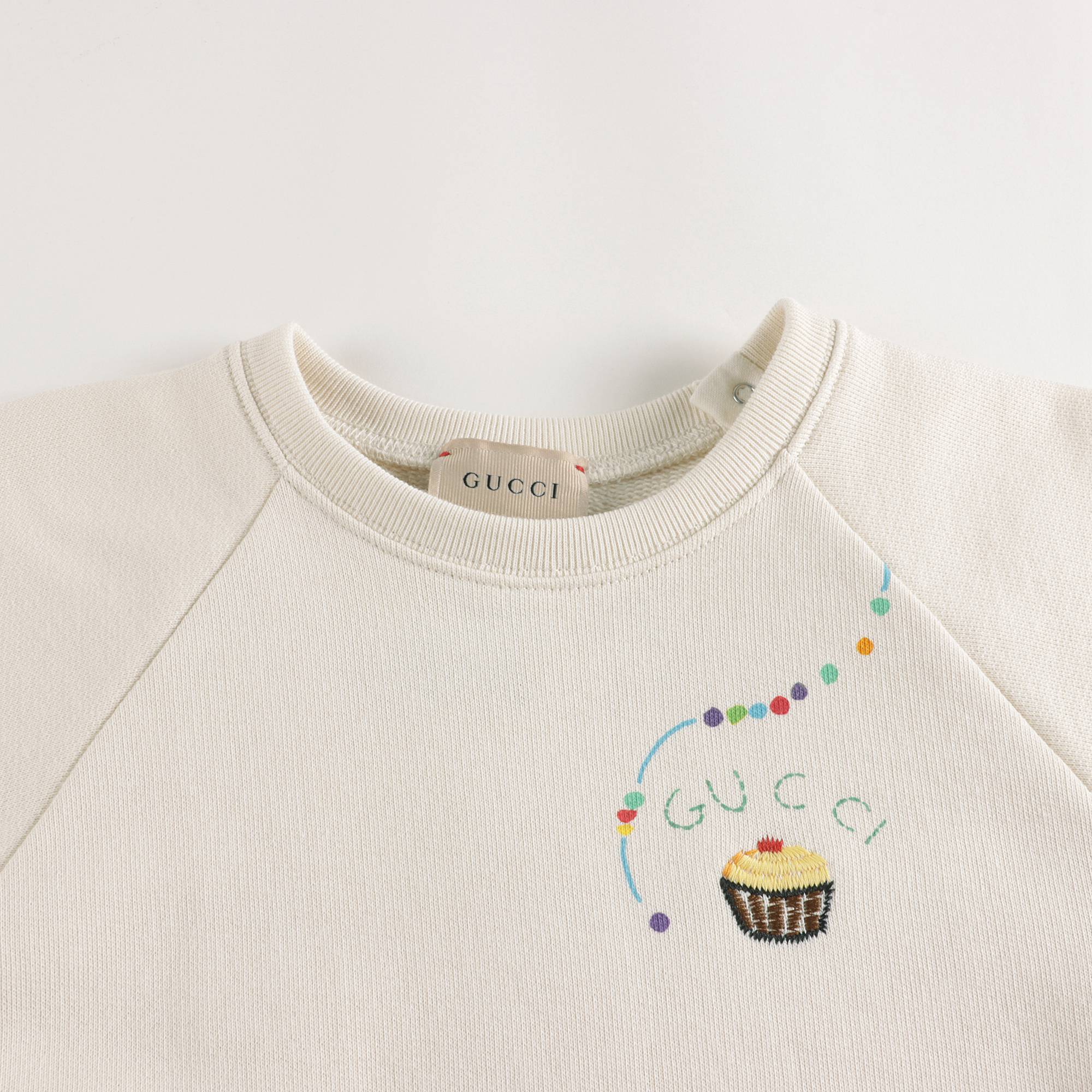 Baby Girls White Painted Cotton Sweatshirt