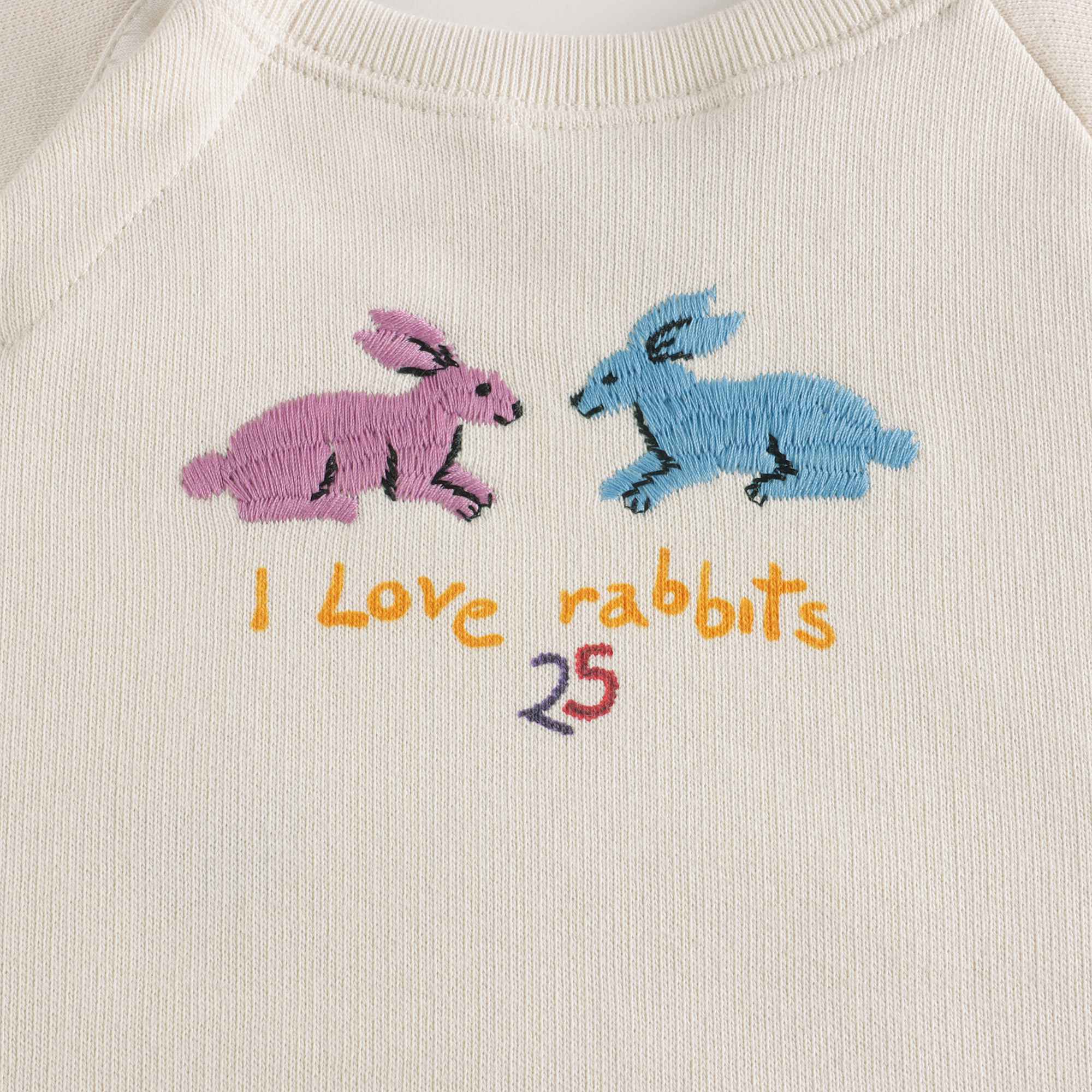 Baby Girls White Painted Cotton Sweatshirt