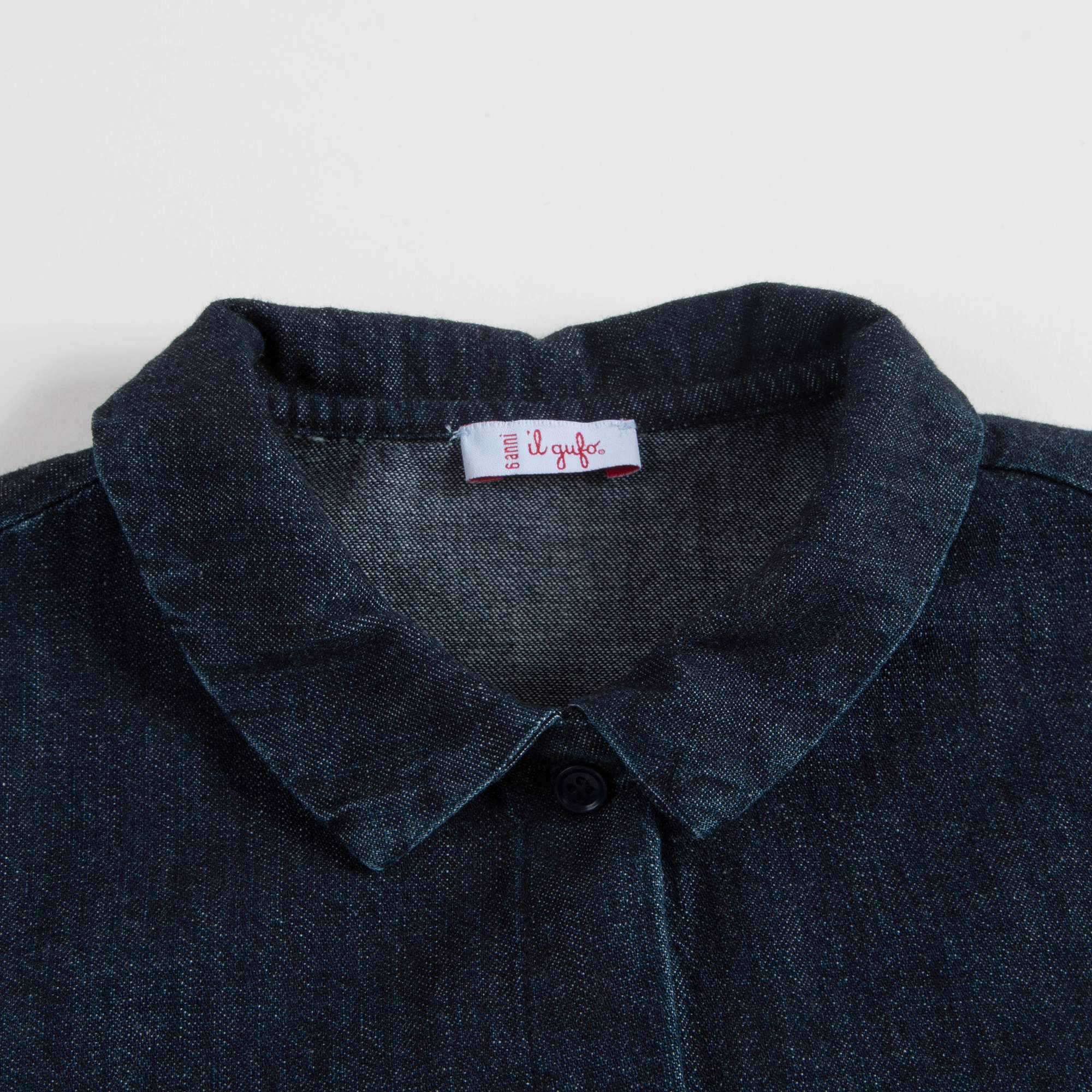 Girls Dark Blue Cotton Shirt