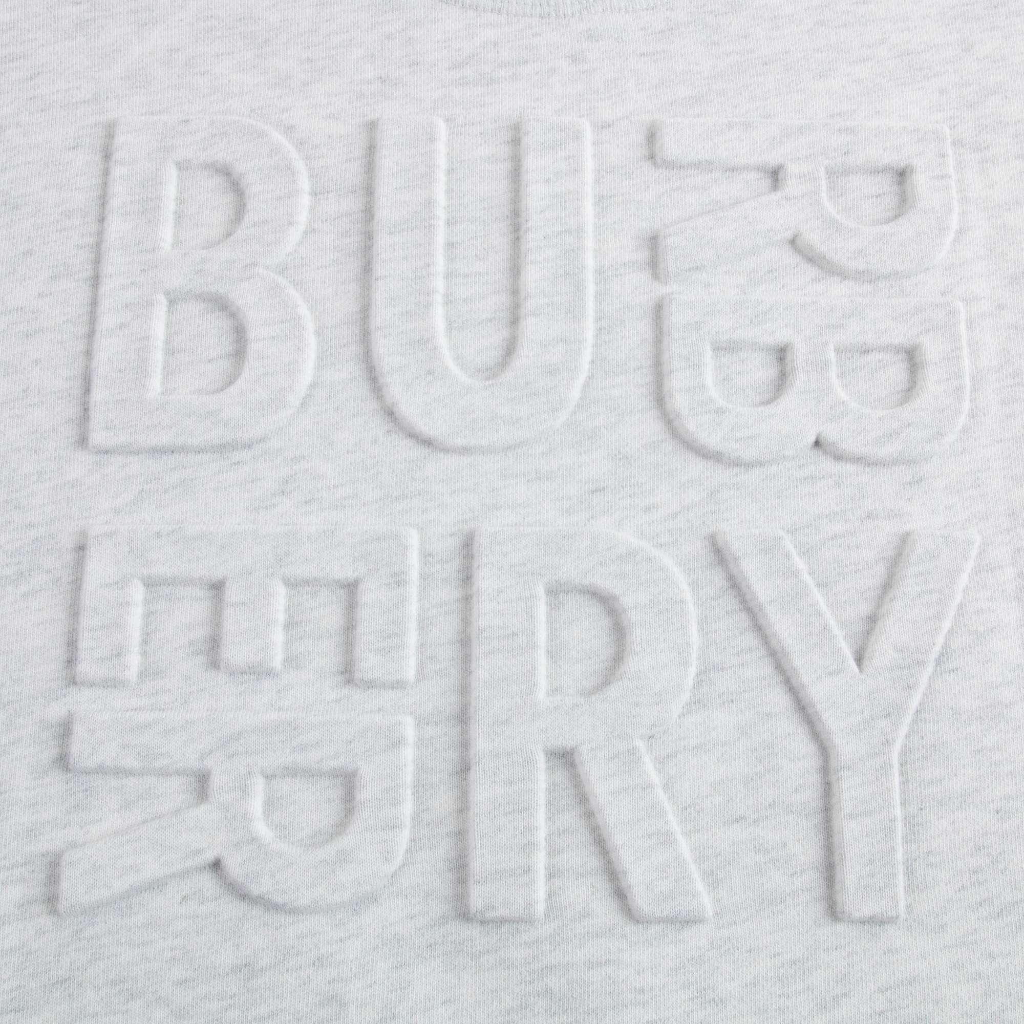 Girls White Melange Logo Cotton Sweatshirt