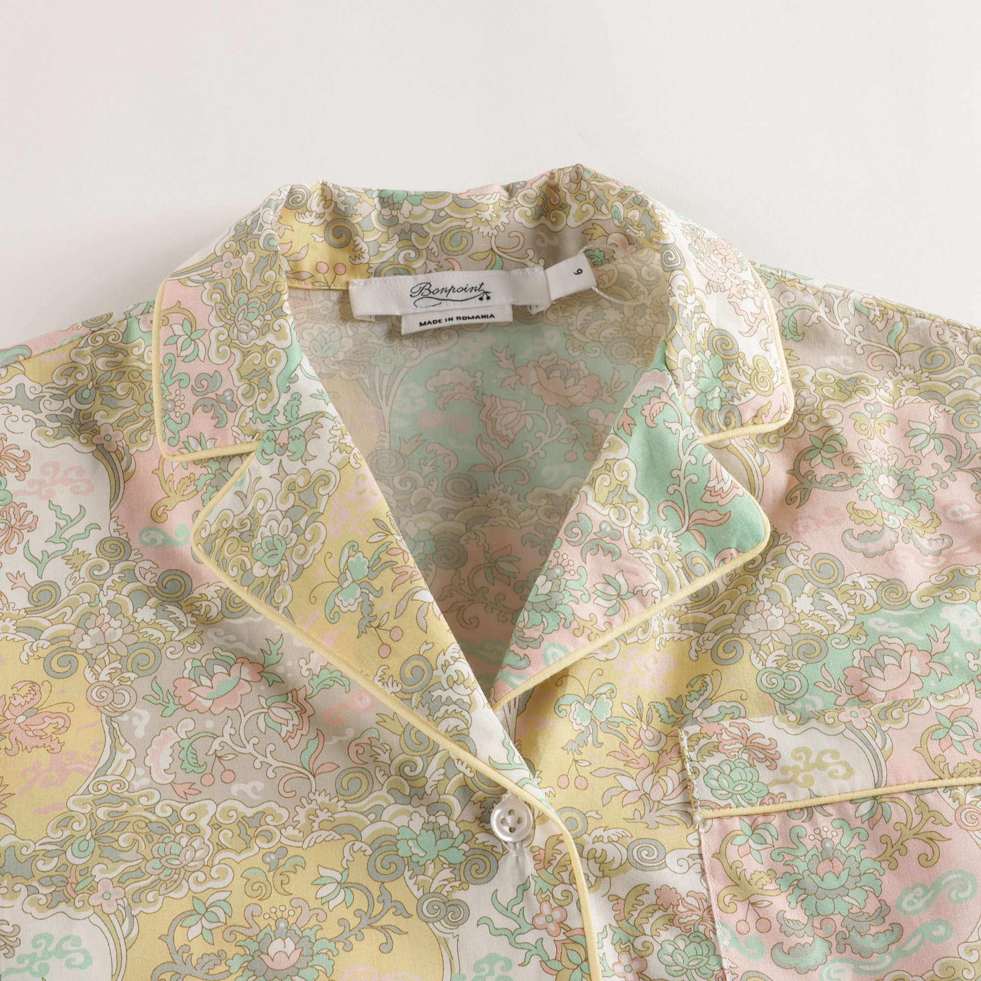 Girls Yellow Floral Cotton Nightwear Set