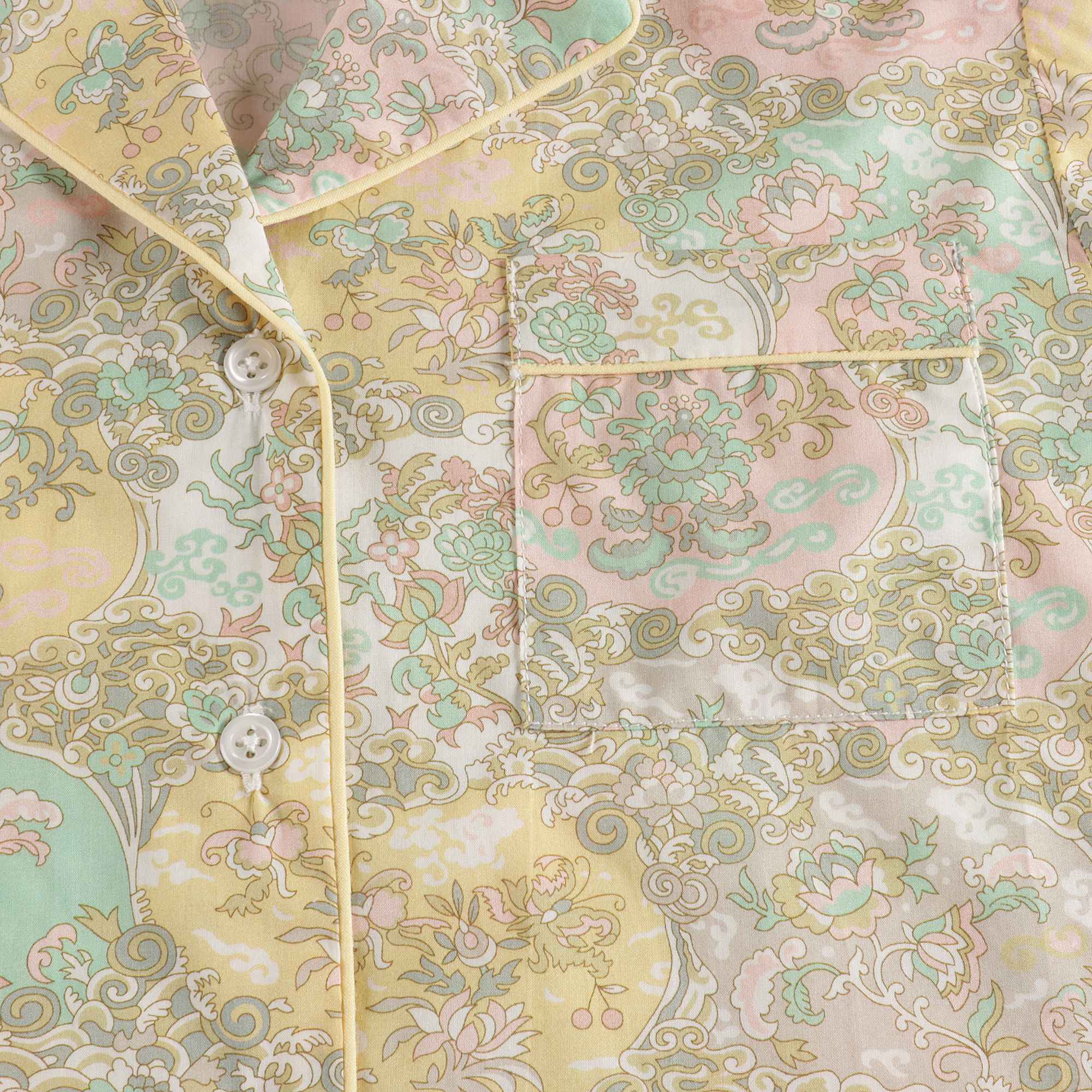 Girls Yellow Floral Cotton Nightwear Set