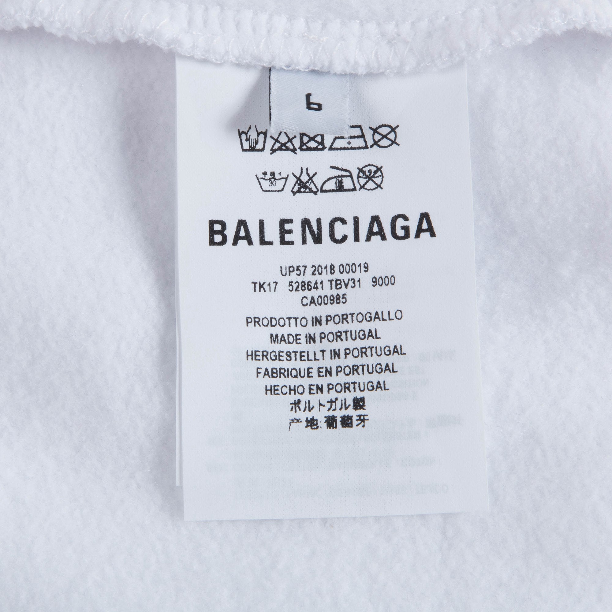 Girls & Boys White Logo Cotton Sweatshirt