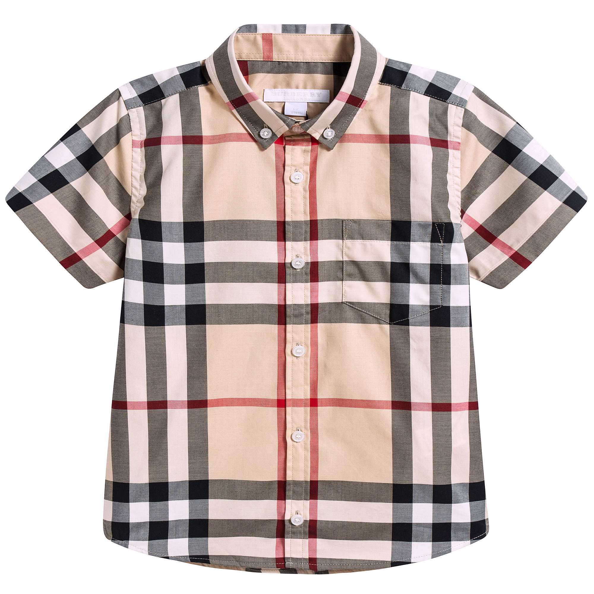 Girls Beige Check Polo Shirt