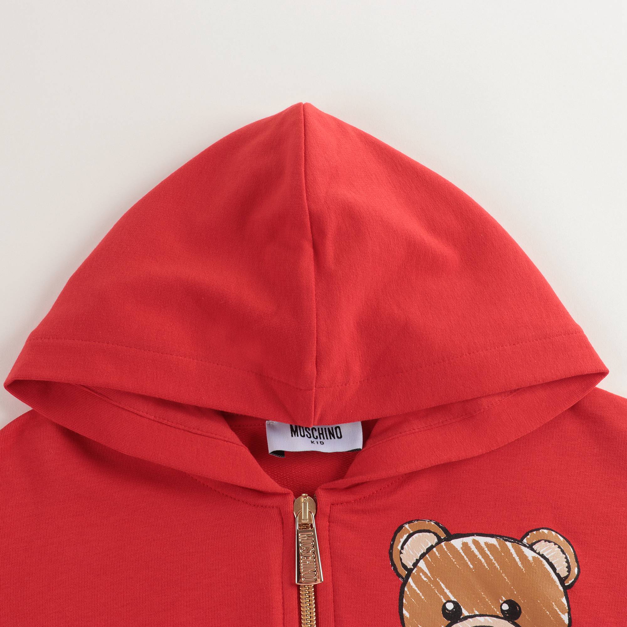Girls Red Teddy Zip Sweatshirt