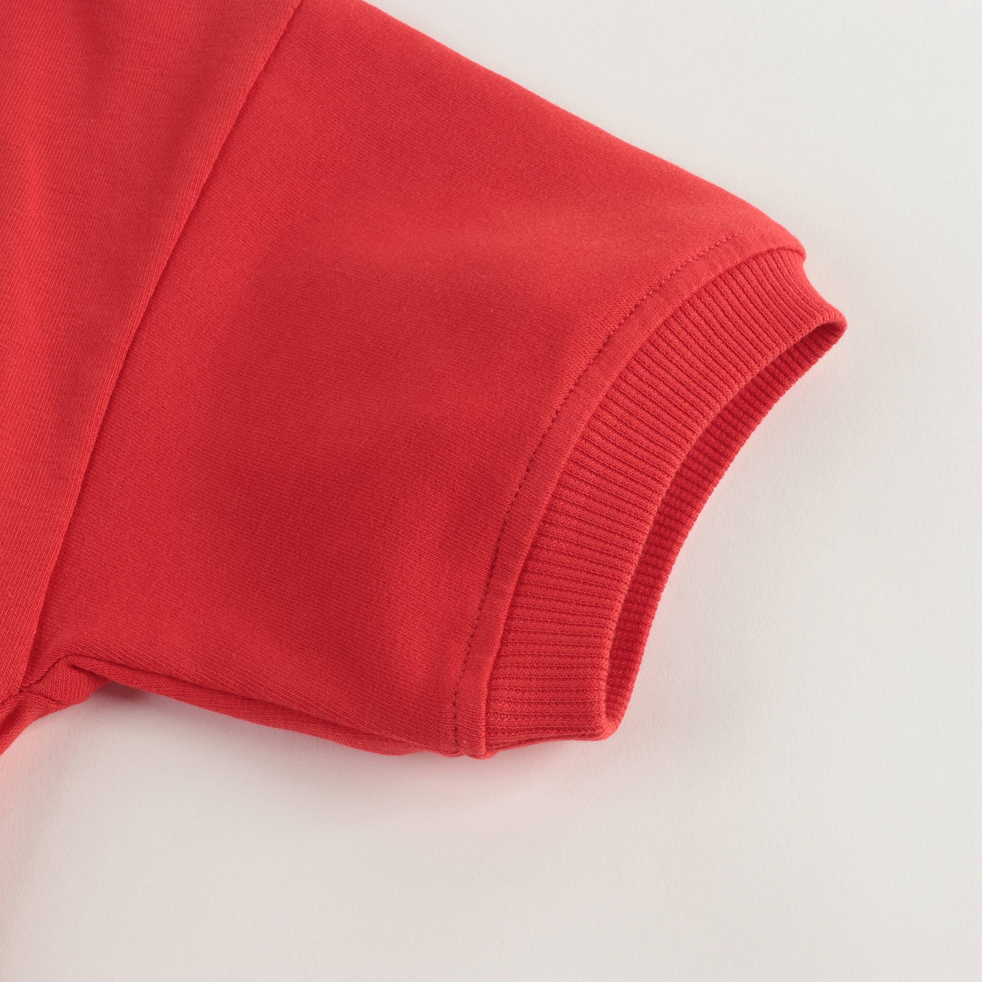 Girls Red Teddy Zip Sweatshirt