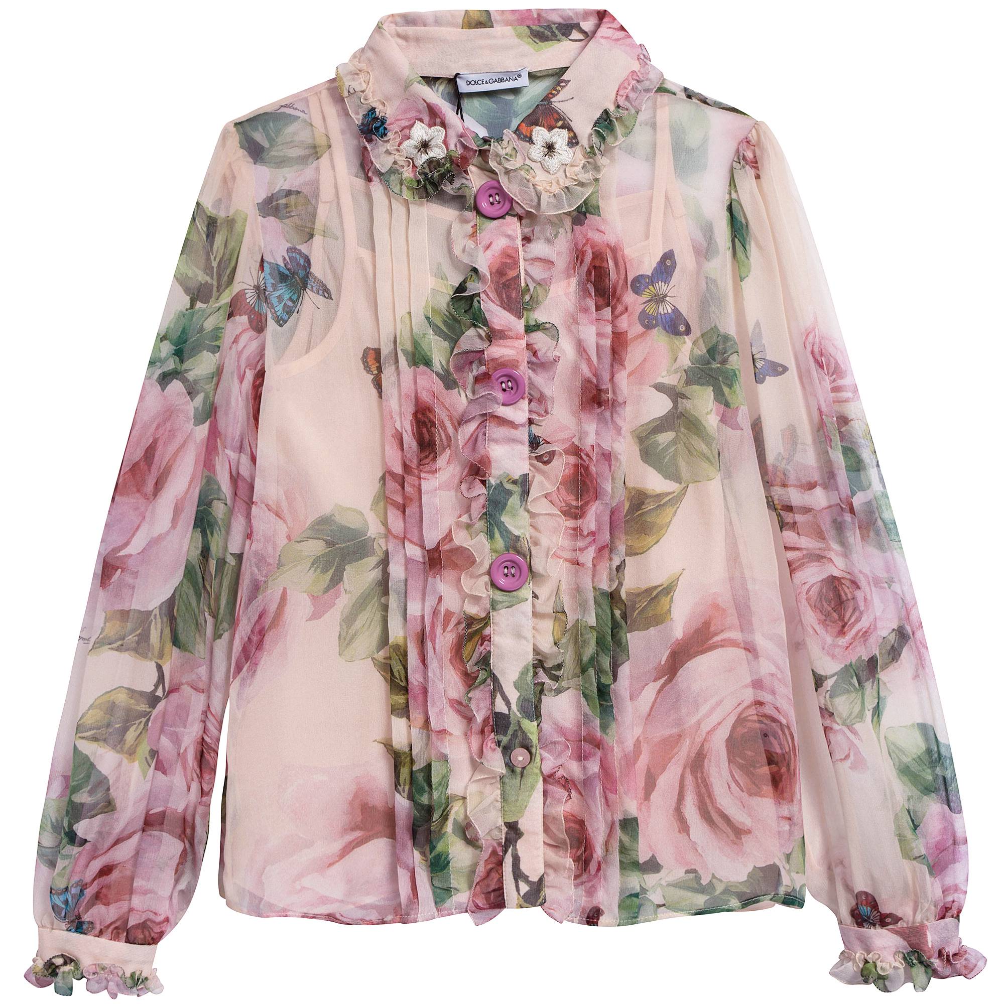 Girls Ping Rose Silk T-shirt