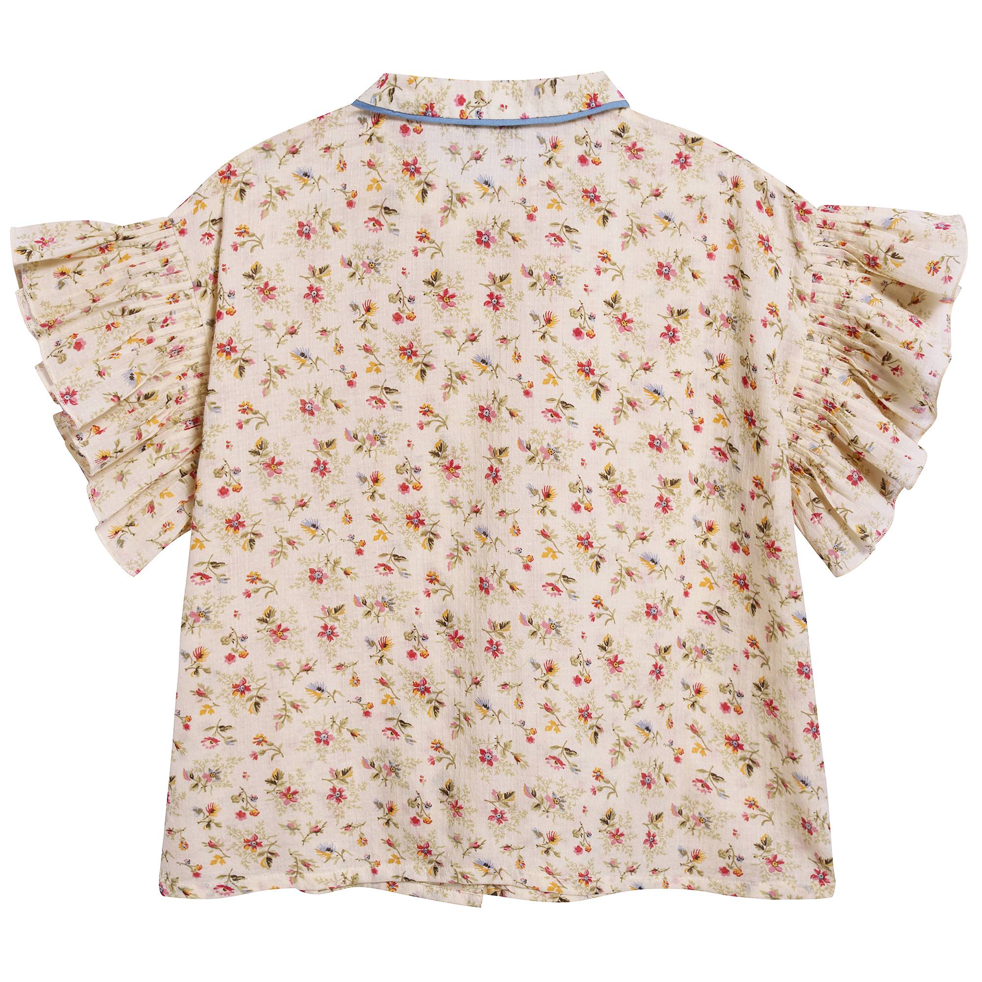 Girls Pink Printed Cotton Woven T-shirt