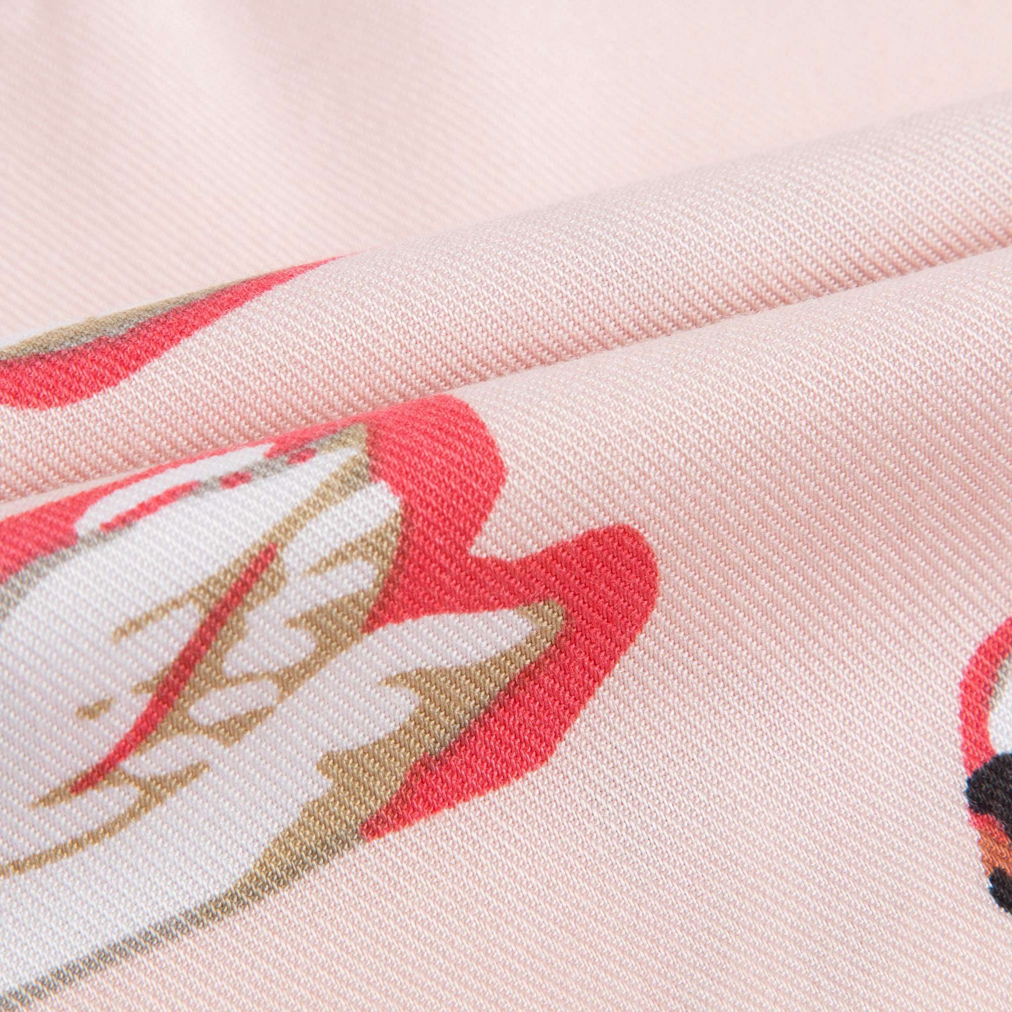 Girls Pink Fleur Swan Printed Top