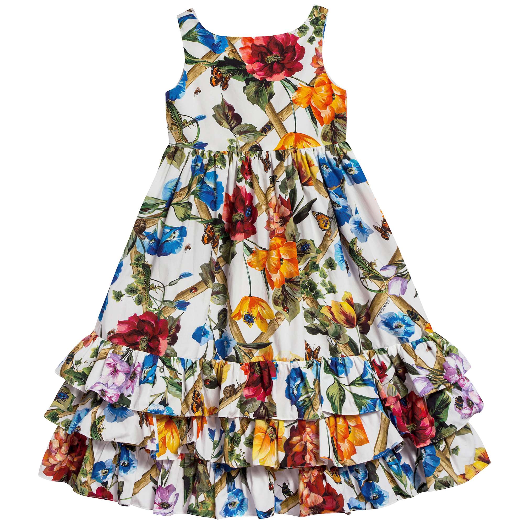 Girls  Climbing  Flowers  Cotton   Dress