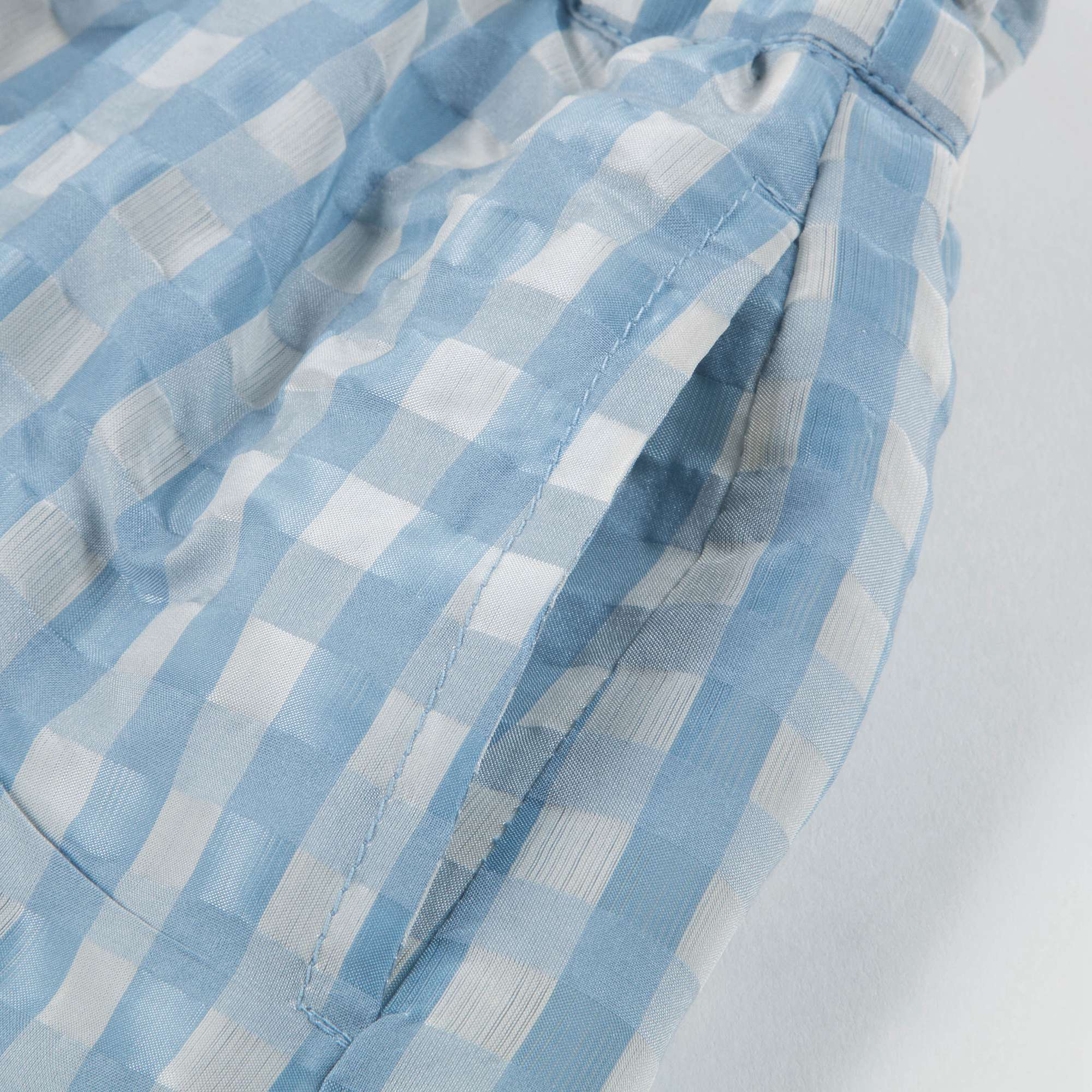 Girls Pale Blue Woven Skirt