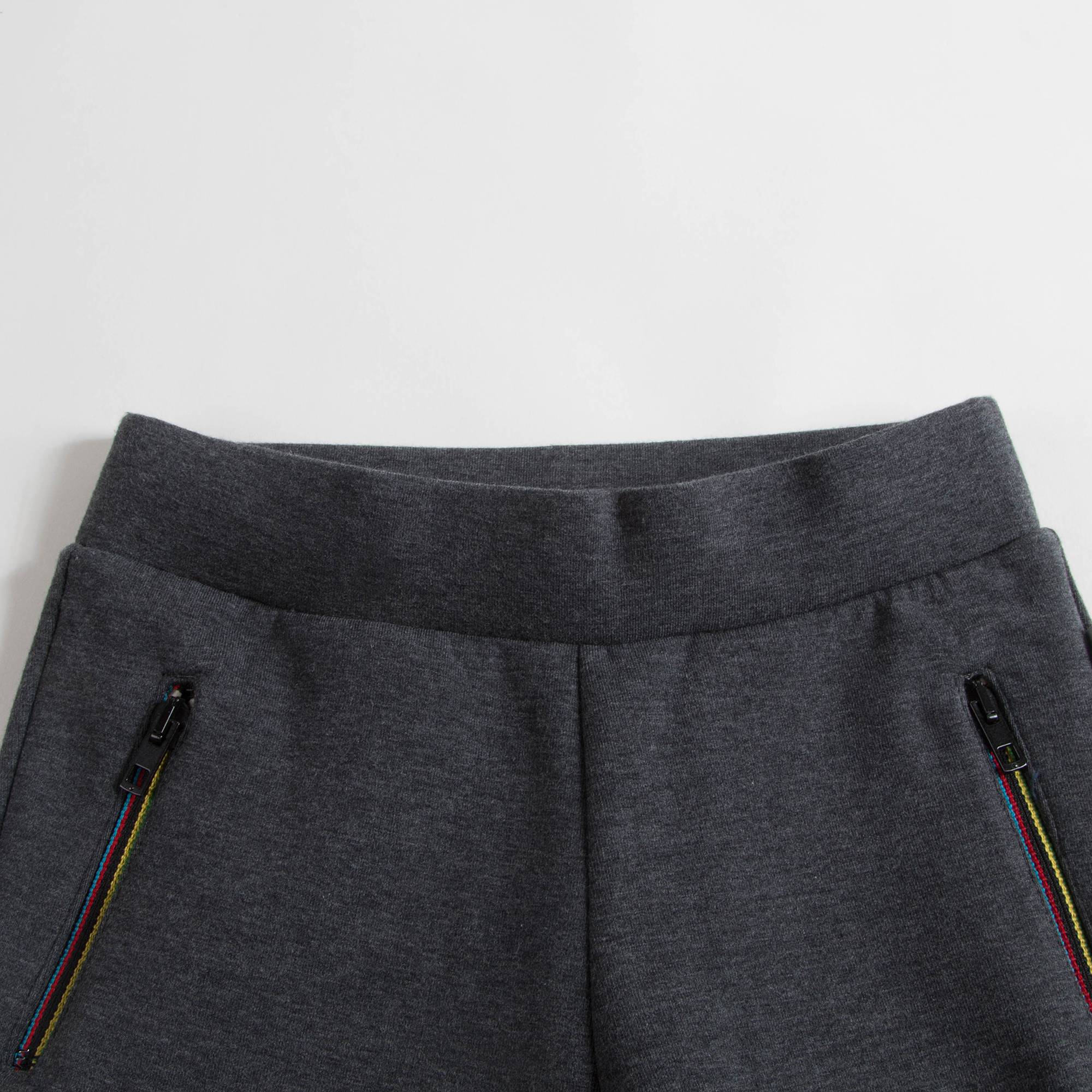 Boys Marl Grey Anthracite Cotton Trousers