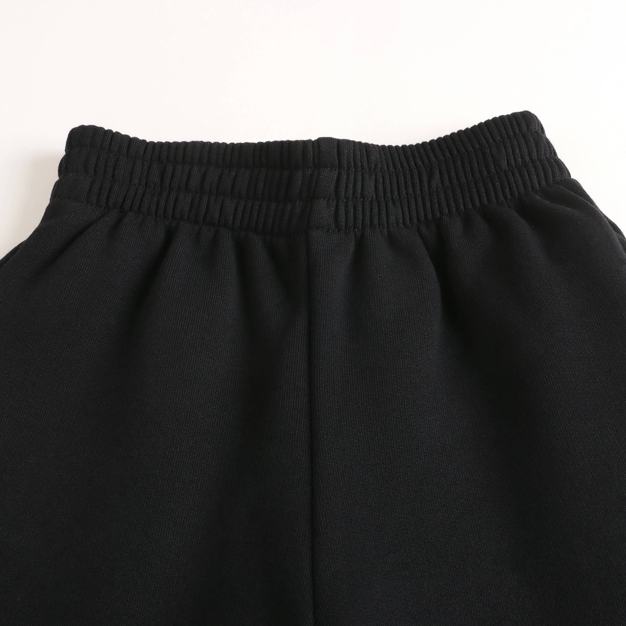 Girls Black Logo Cotton Shorts