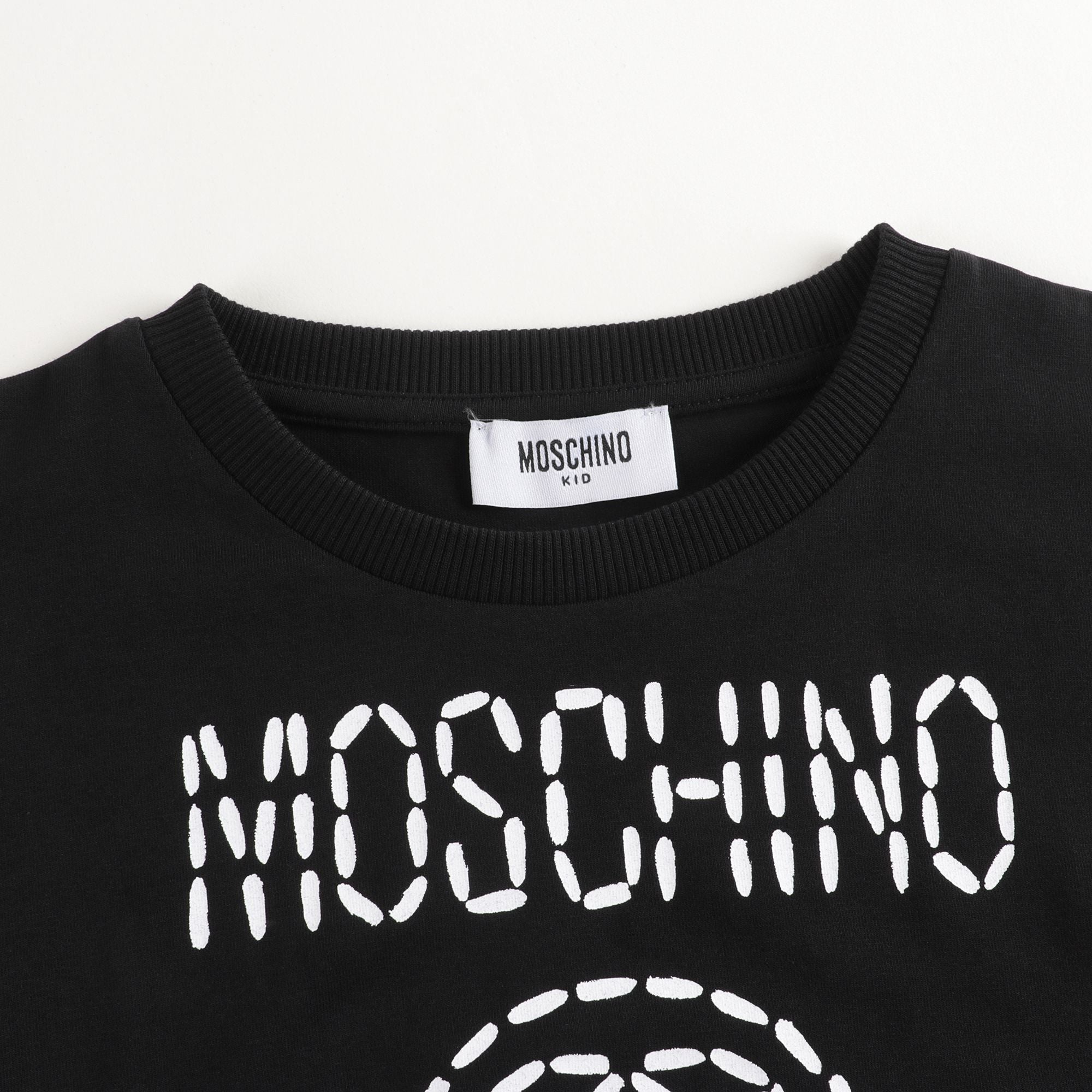 Girls Black Logo Cotton T-shirt