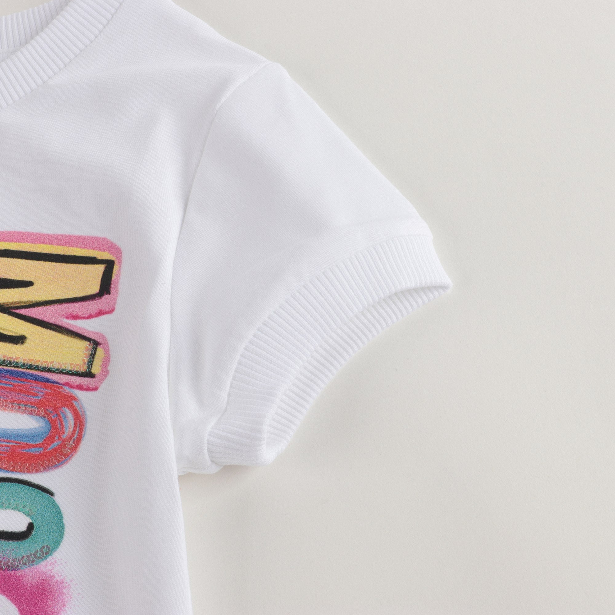 Girls White Logo Cotton T-shirt