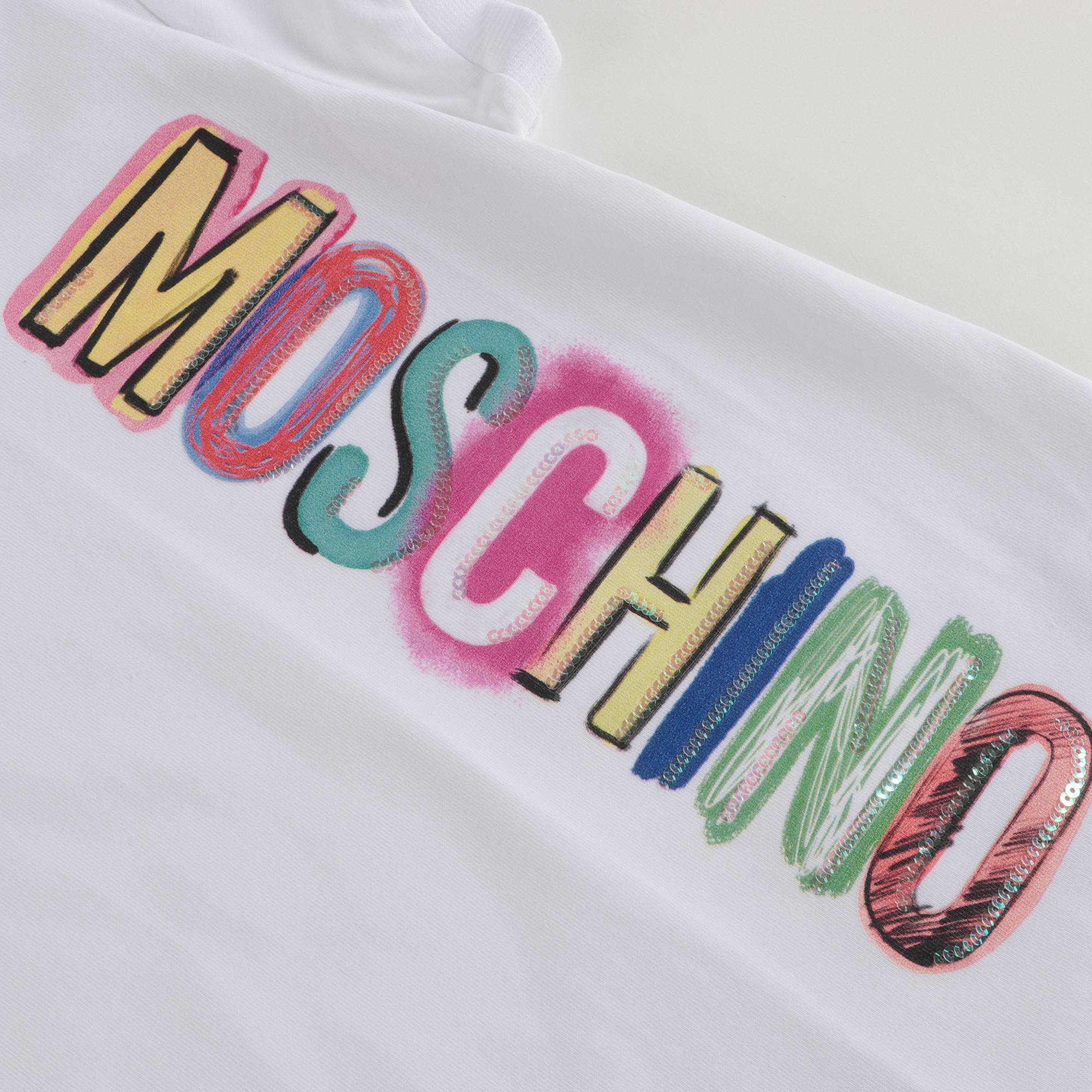 Girls White Logo Cotton T-shirt