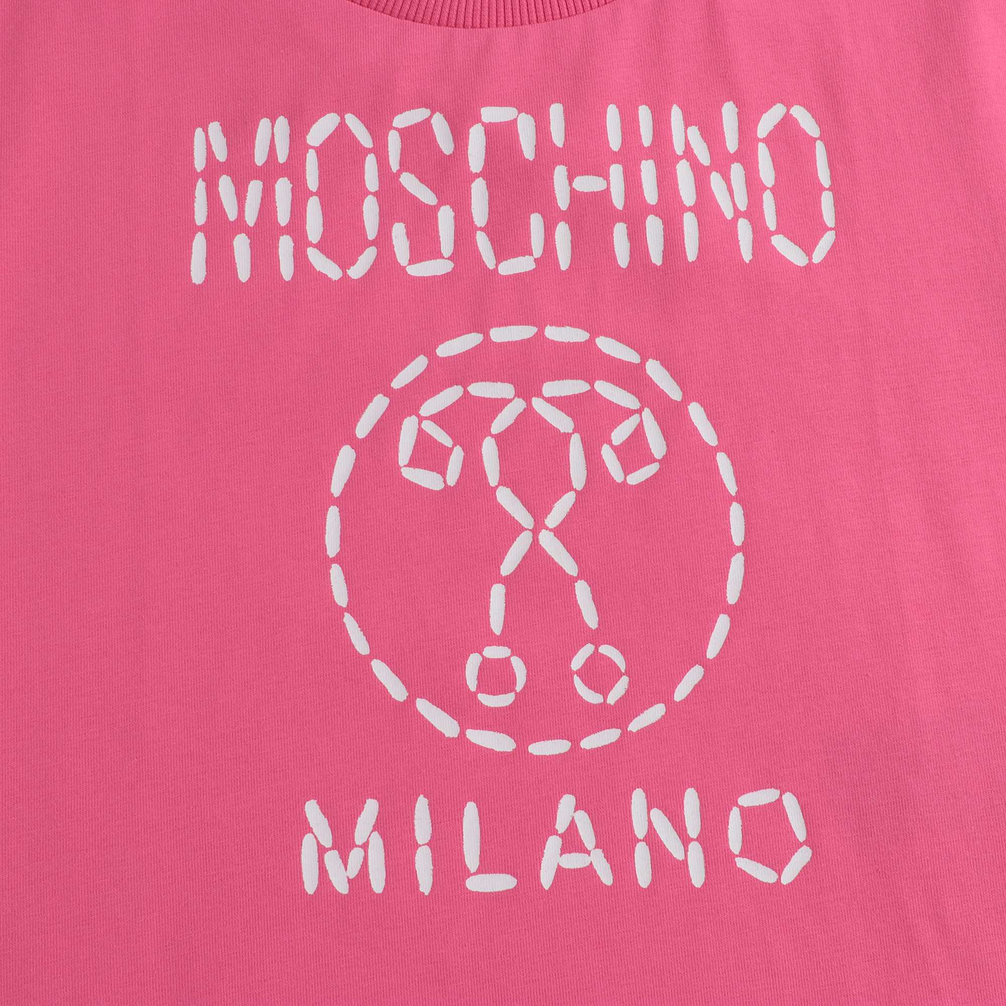 Girls Fuxia Logo Cotton T-shirt