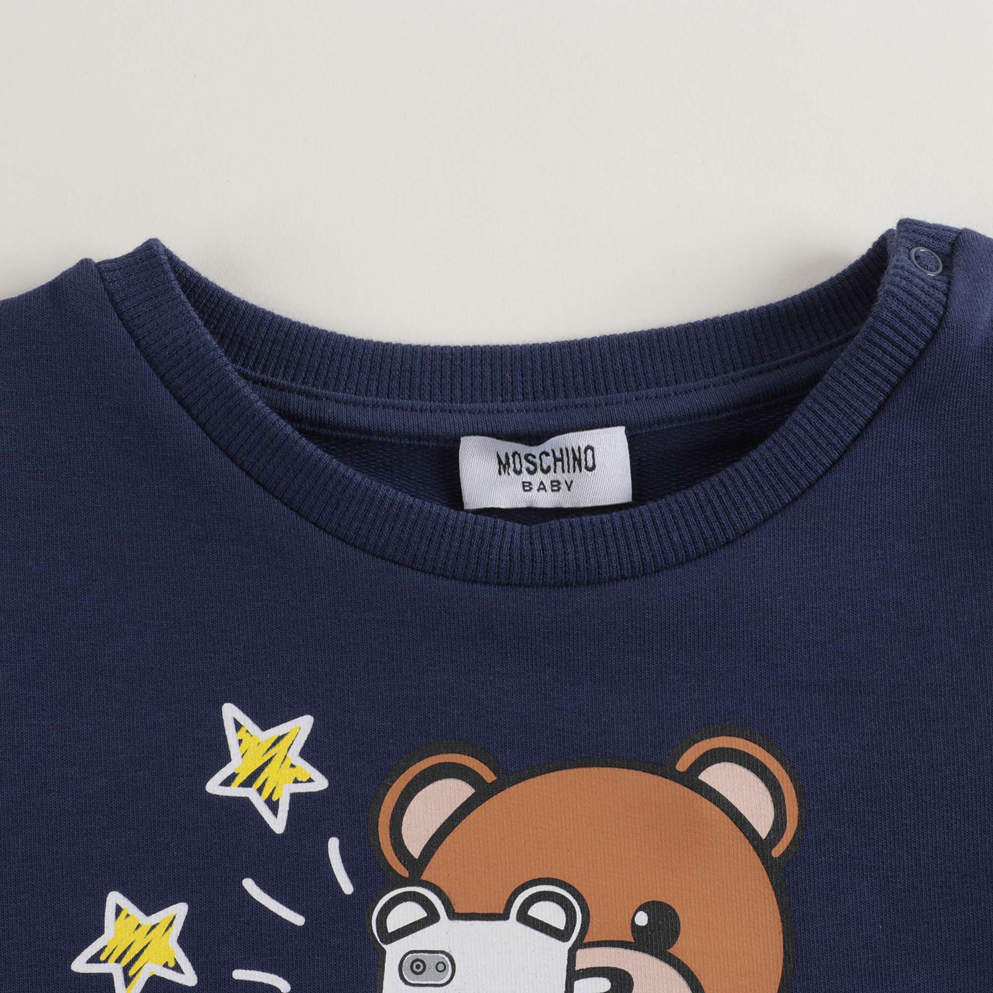 Baby Girls Navy Blue Teddy Cotton Dress