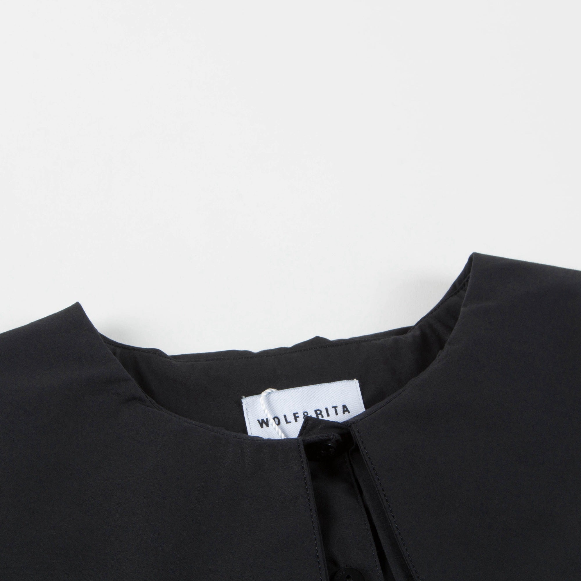 Girls Black Cotton Collar Top