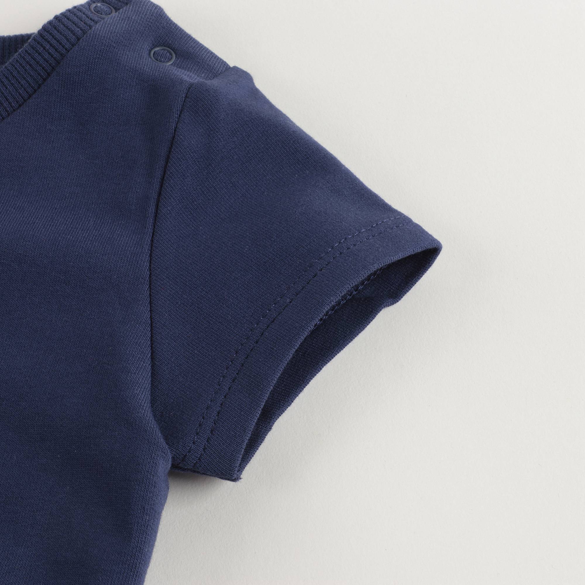 Baby Girls Navy Blue Teddy Cotton Dress