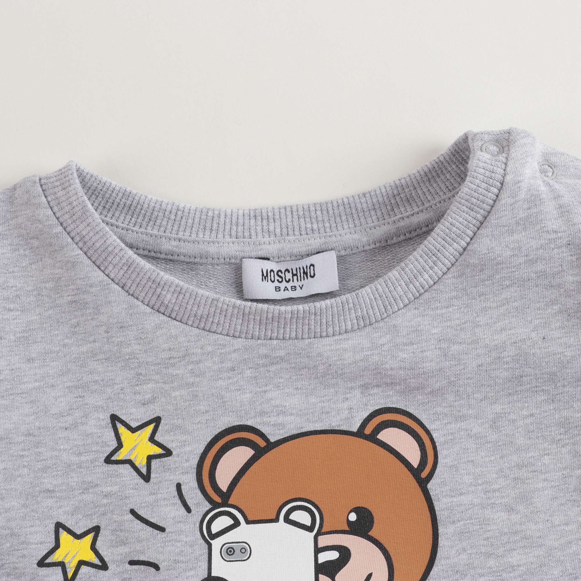 Baby Girls Grey Teddy Cotton Dress