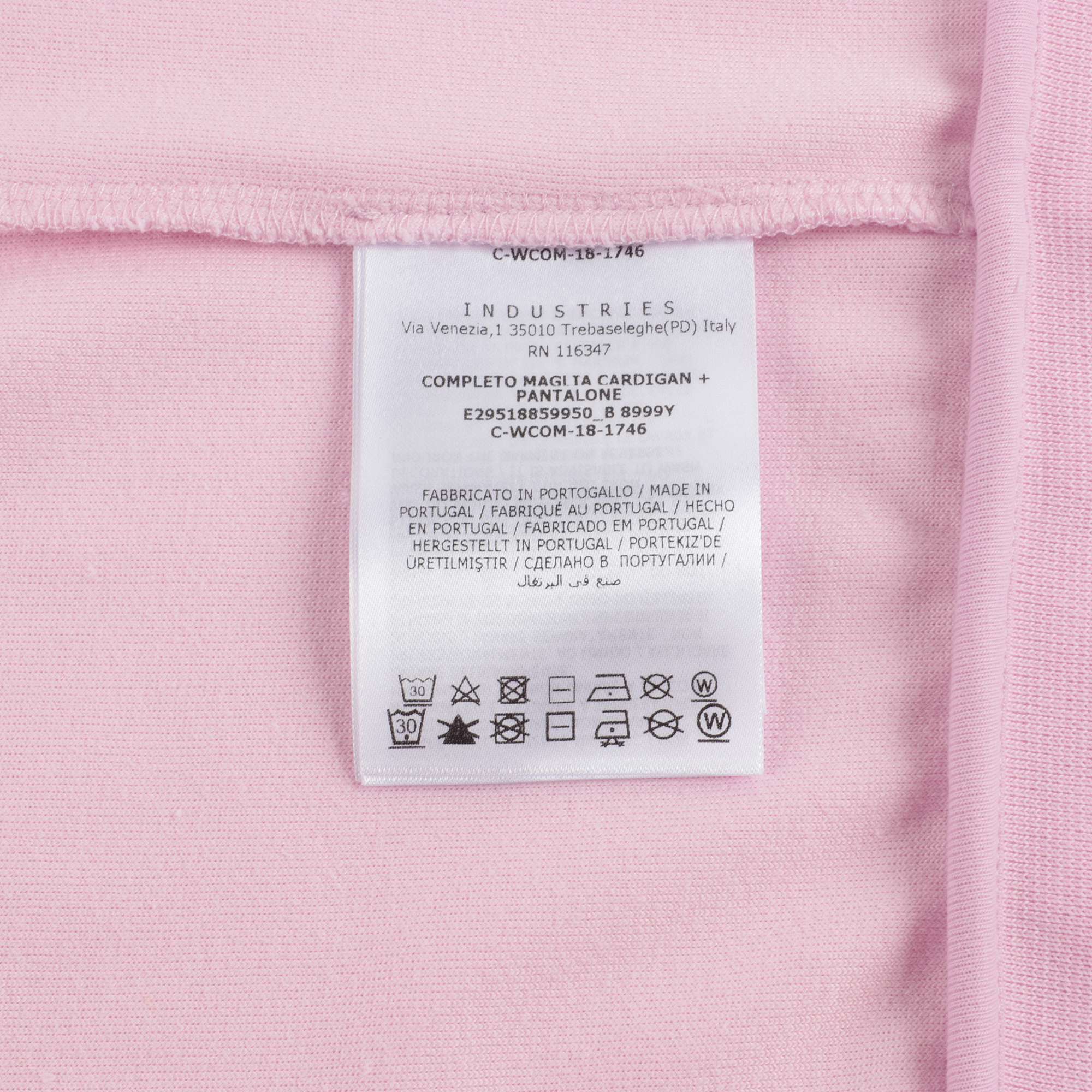Baby Girls Pink "COMPLETO MAGLIA" Cotton Set