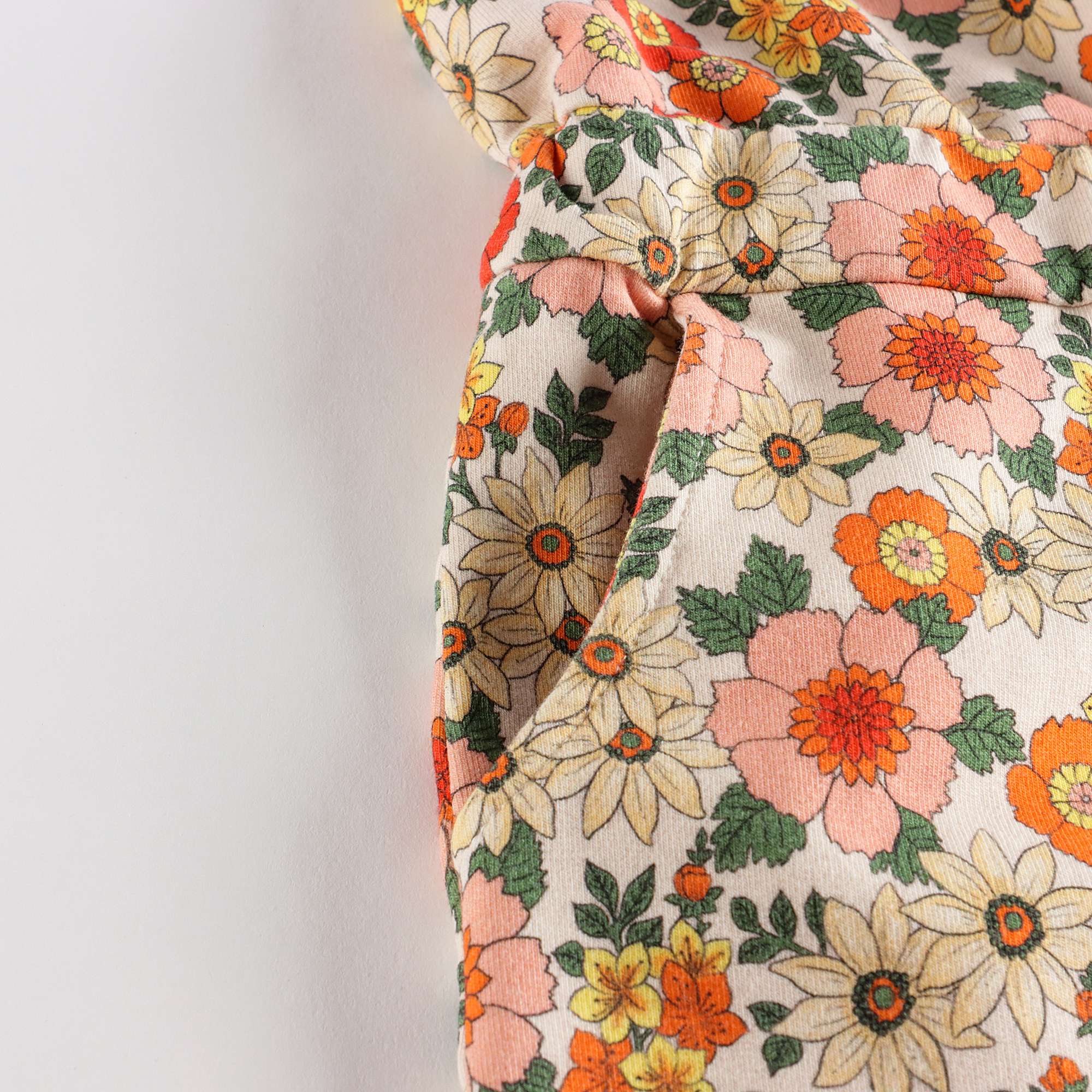 Girls Pink Floral Cotton Jumpsuit