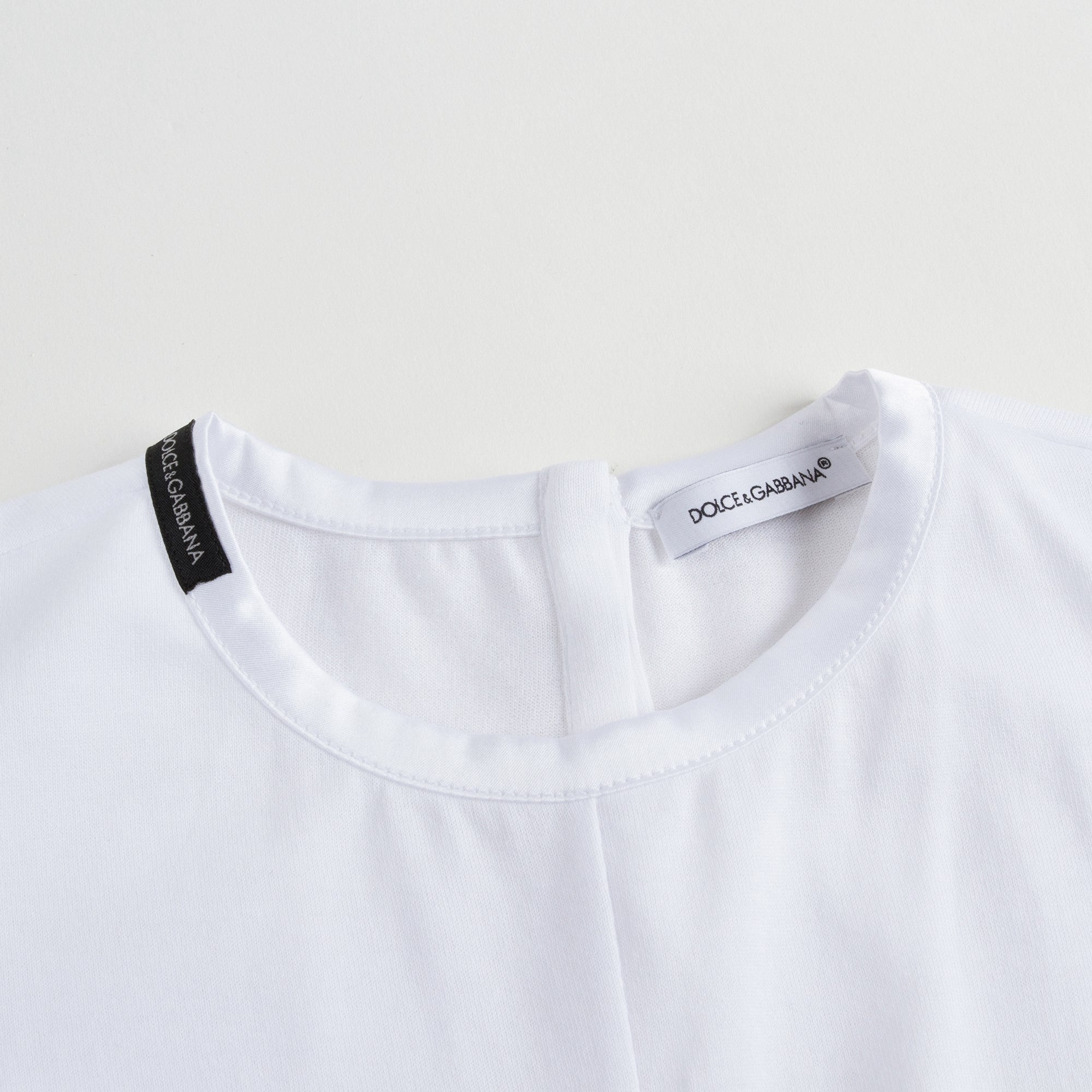 Girls Ivory Hem Lace Cotton T-Shirt