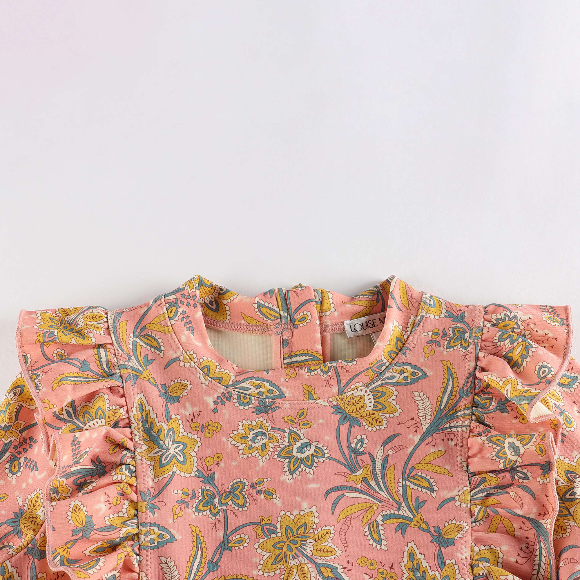 Girls Pink Flower Swimsuit