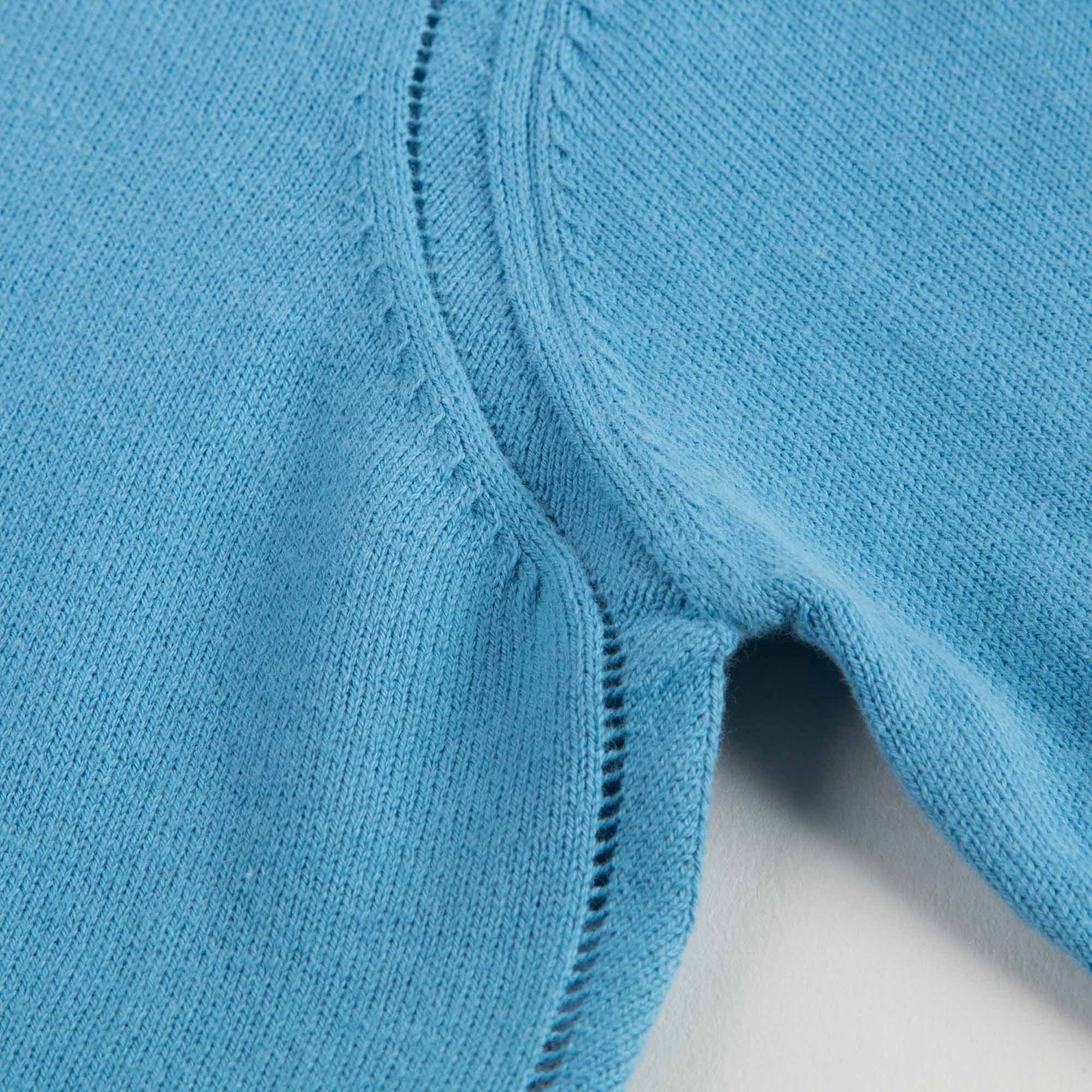 Girls Pewter Blue Cotton Cardigan