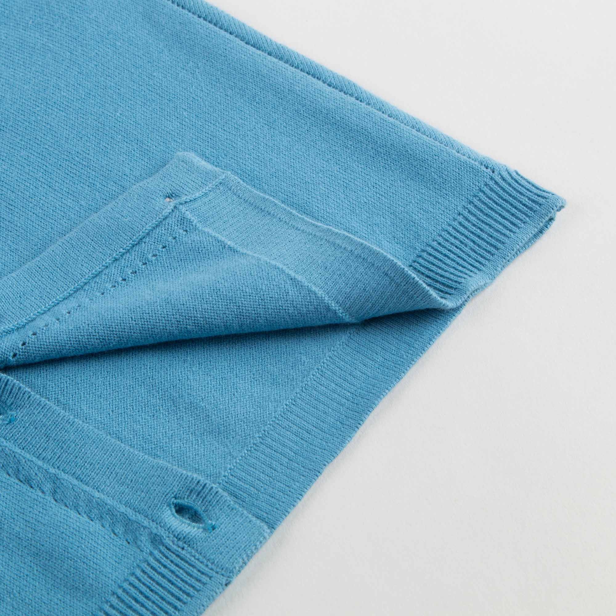 Girls Pewter Blue Cotton Cardigan