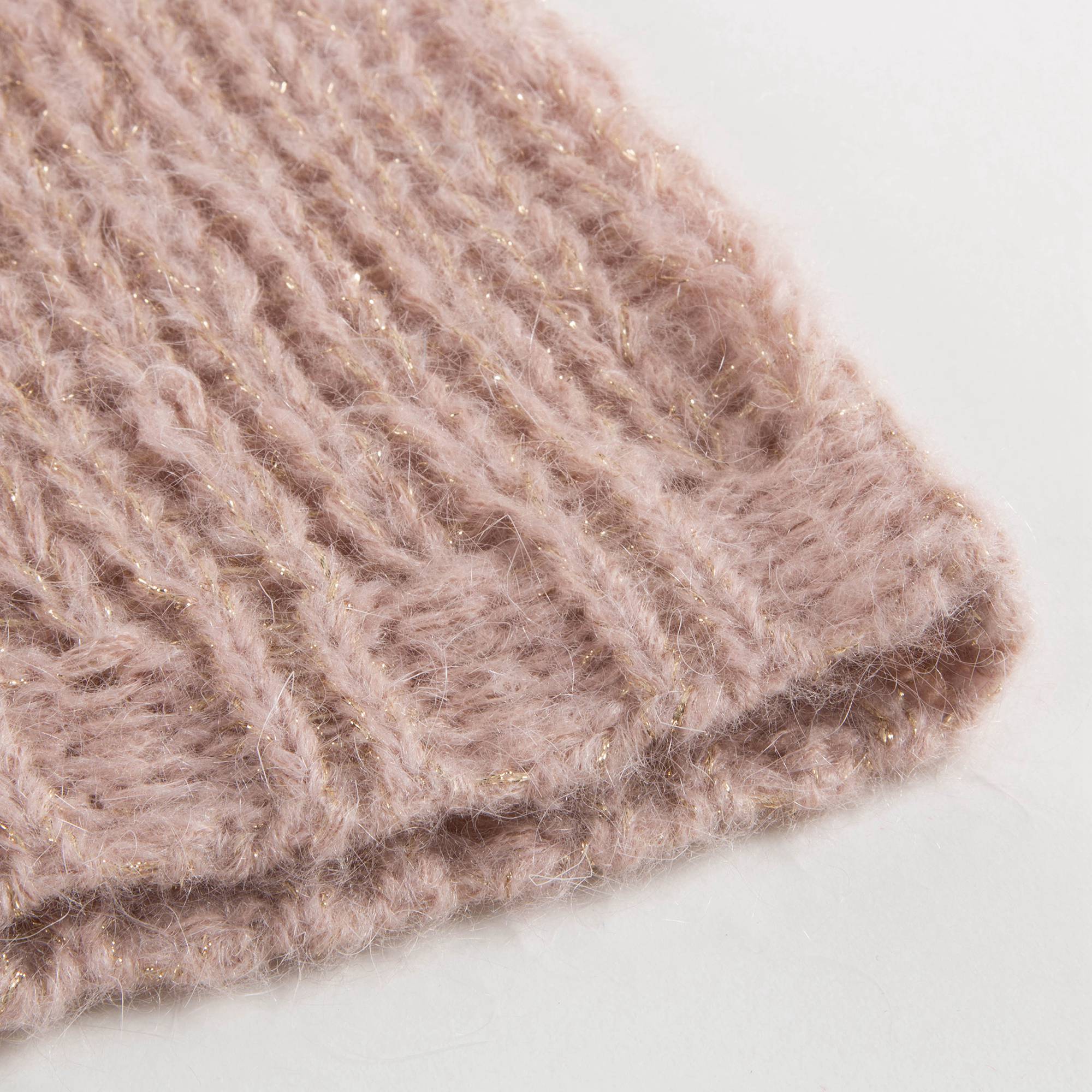 Girls Pink Mohair Gold Lurex Sweater