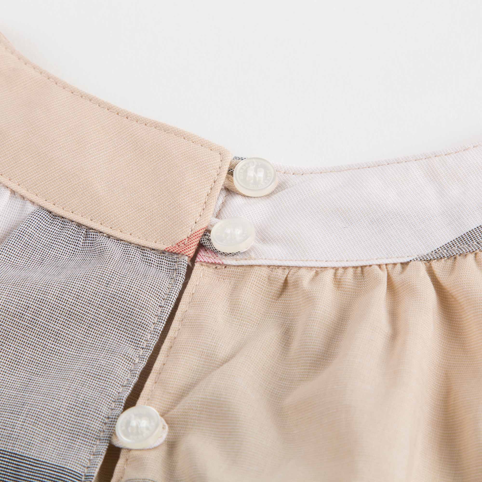 Baby Girls Beige Check Sleeveless Top