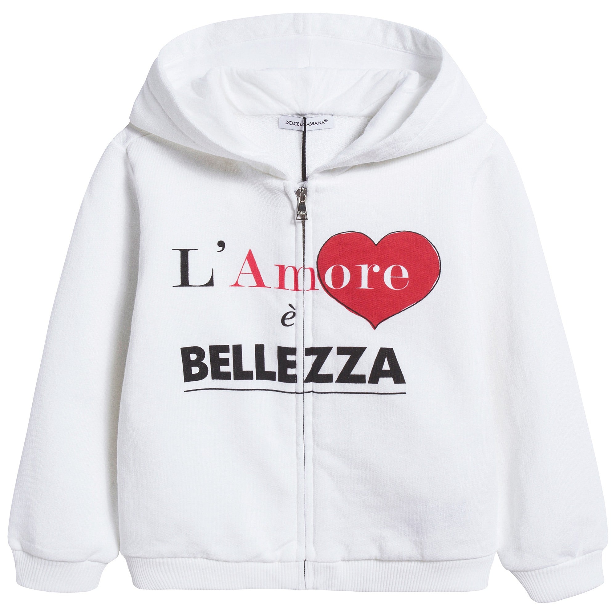 Baby Girls Girls White Cotton Zip-up Top