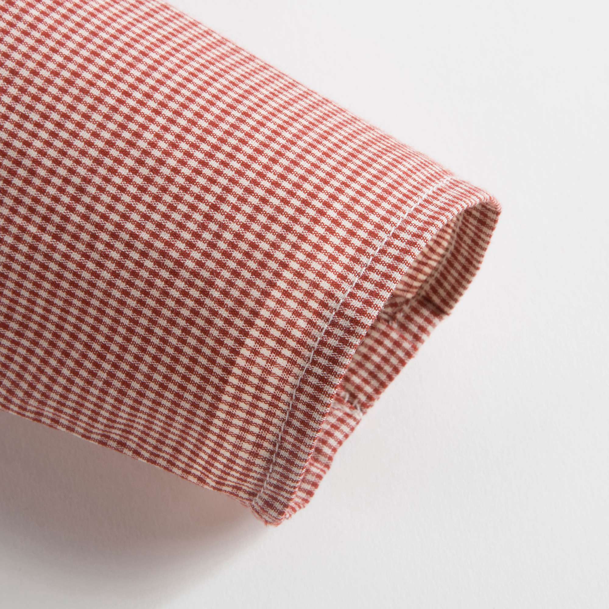 Girls Red Micro Check Cotton Blouse