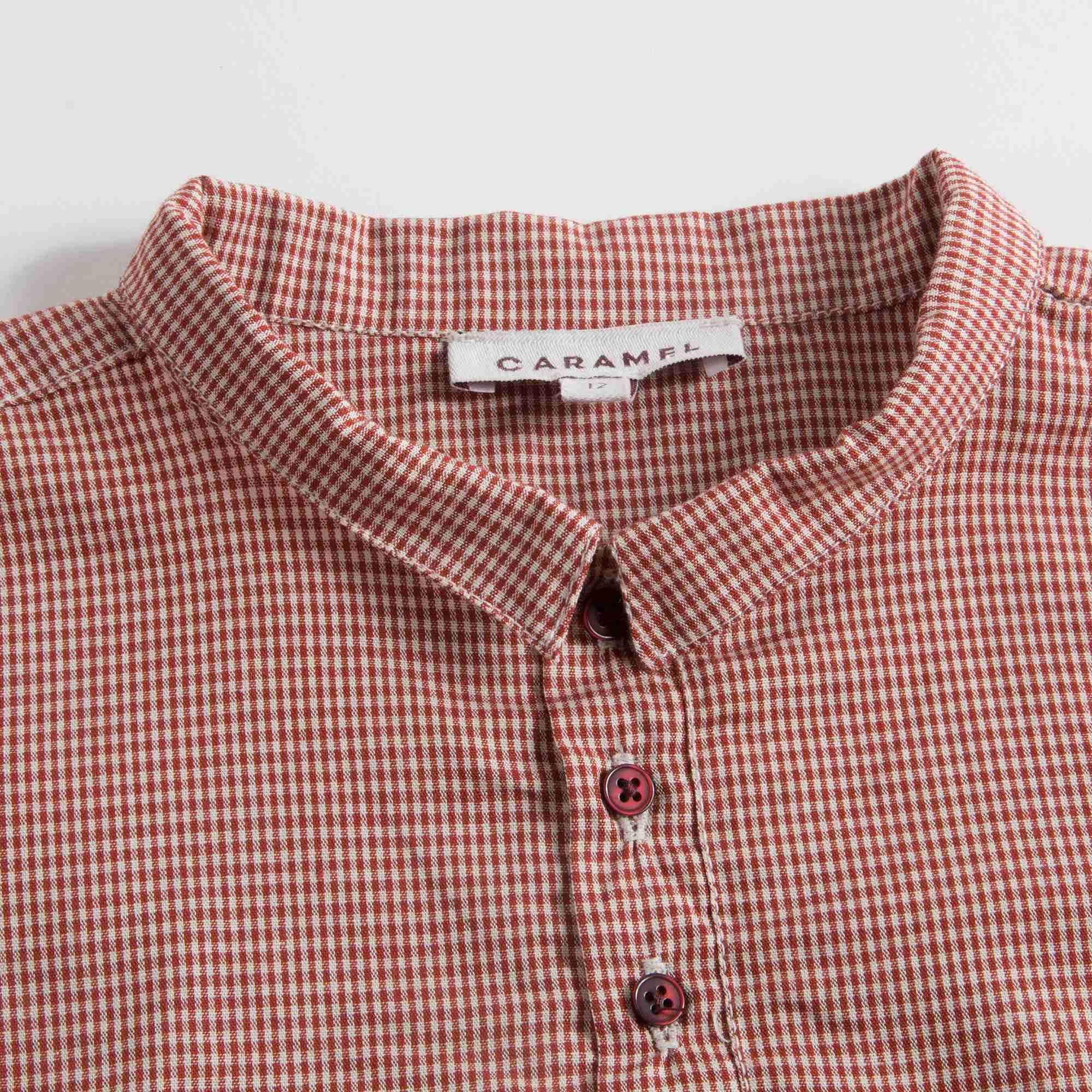 Baby Girls Red Micro Check Cotton Blouse