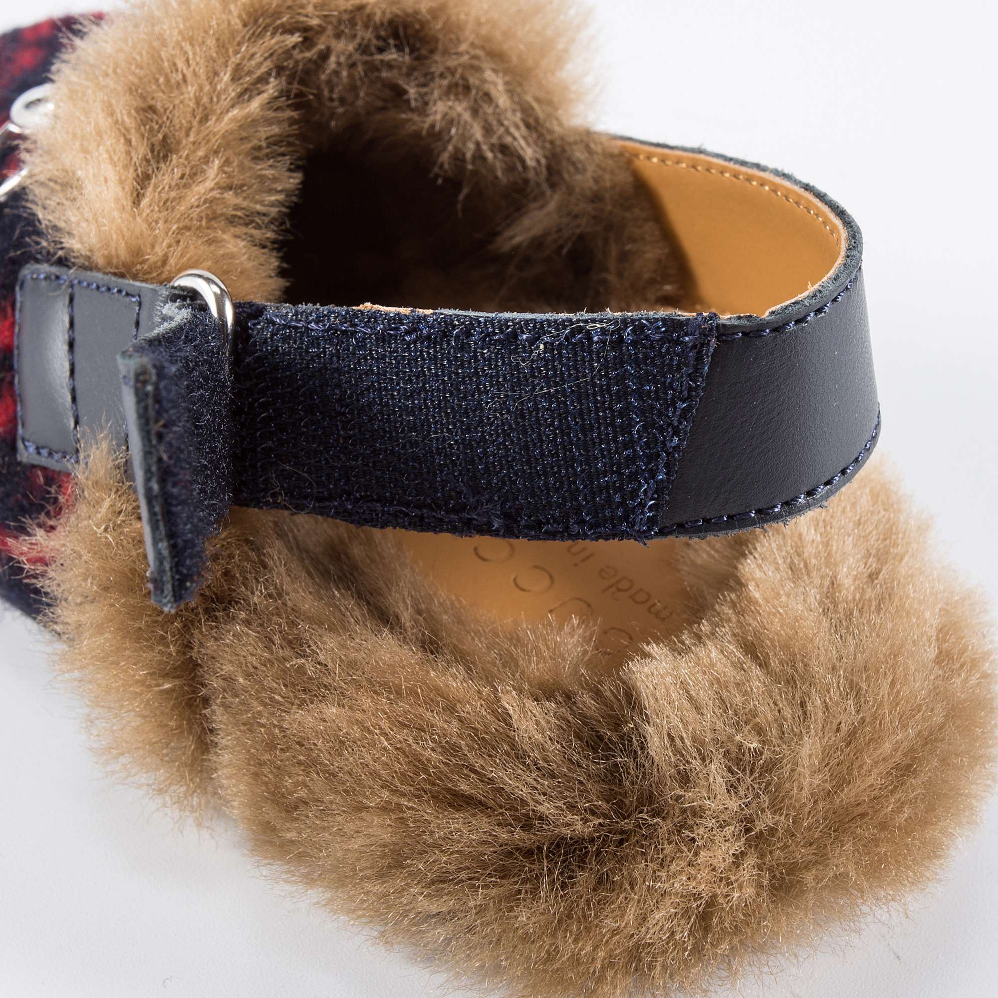 Baby Girls Blue GG Faux Fur Shoes