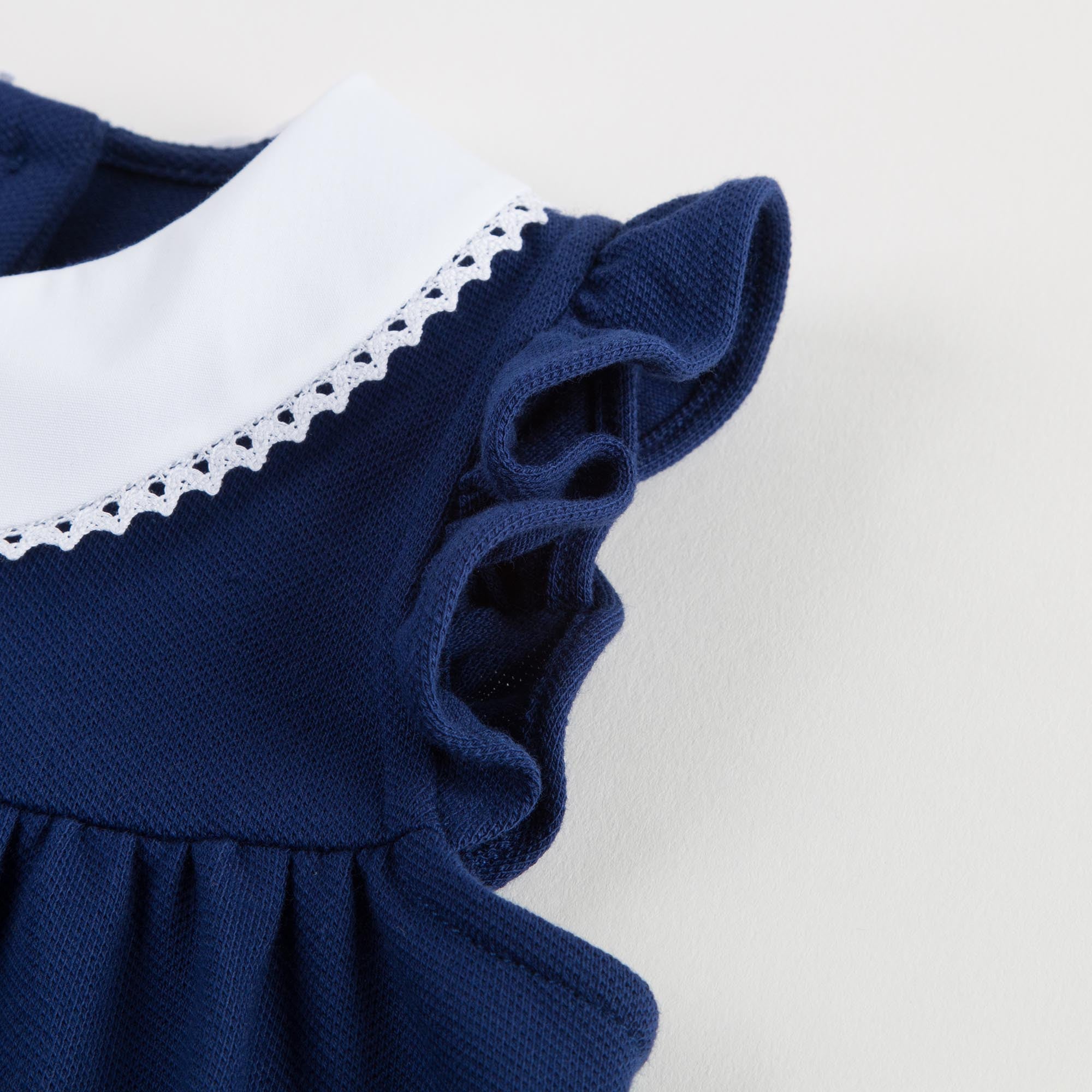 Baby Girls Blue Cotton Piqué Dress