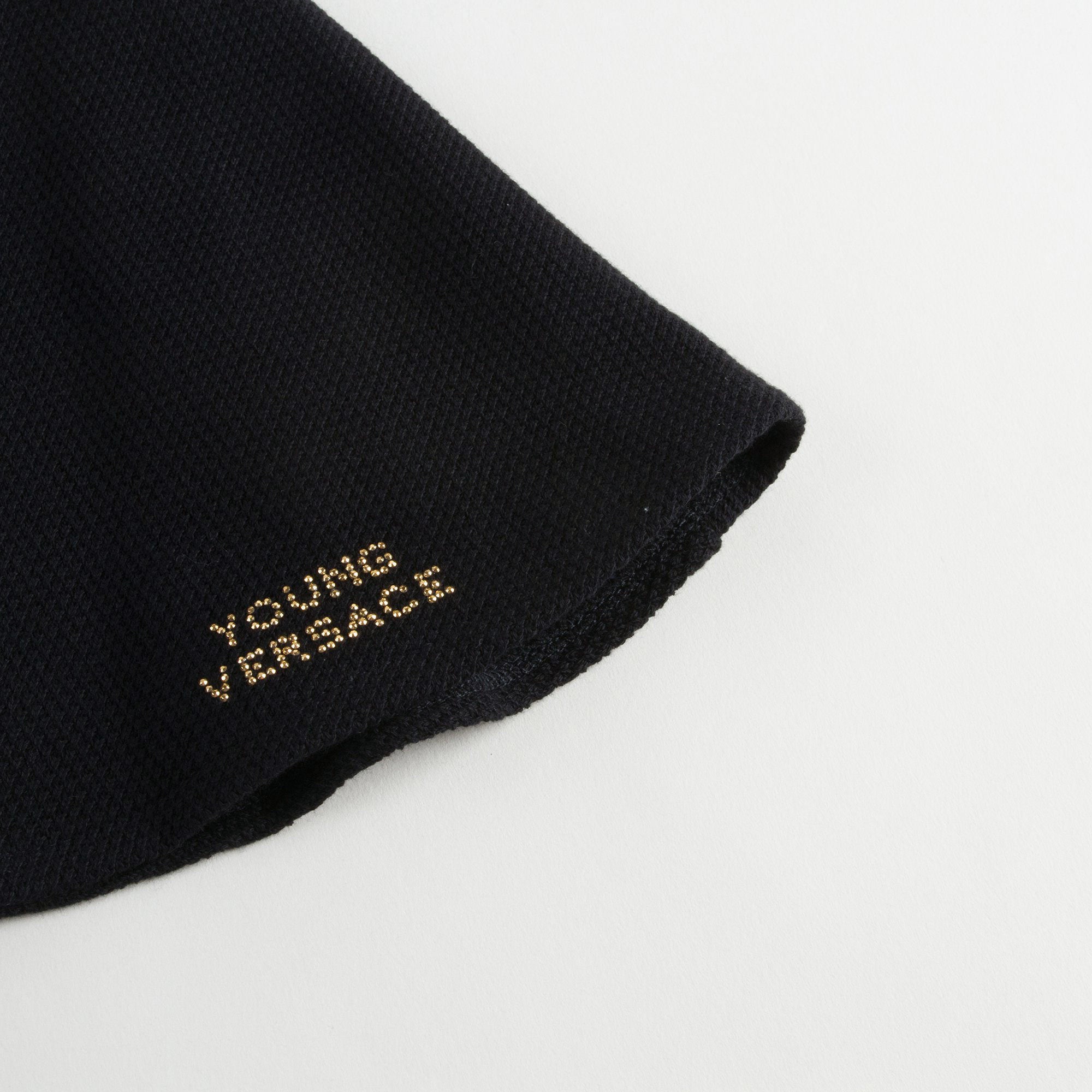 Girls Navy Blue Cotton Skirt With Metal Logo