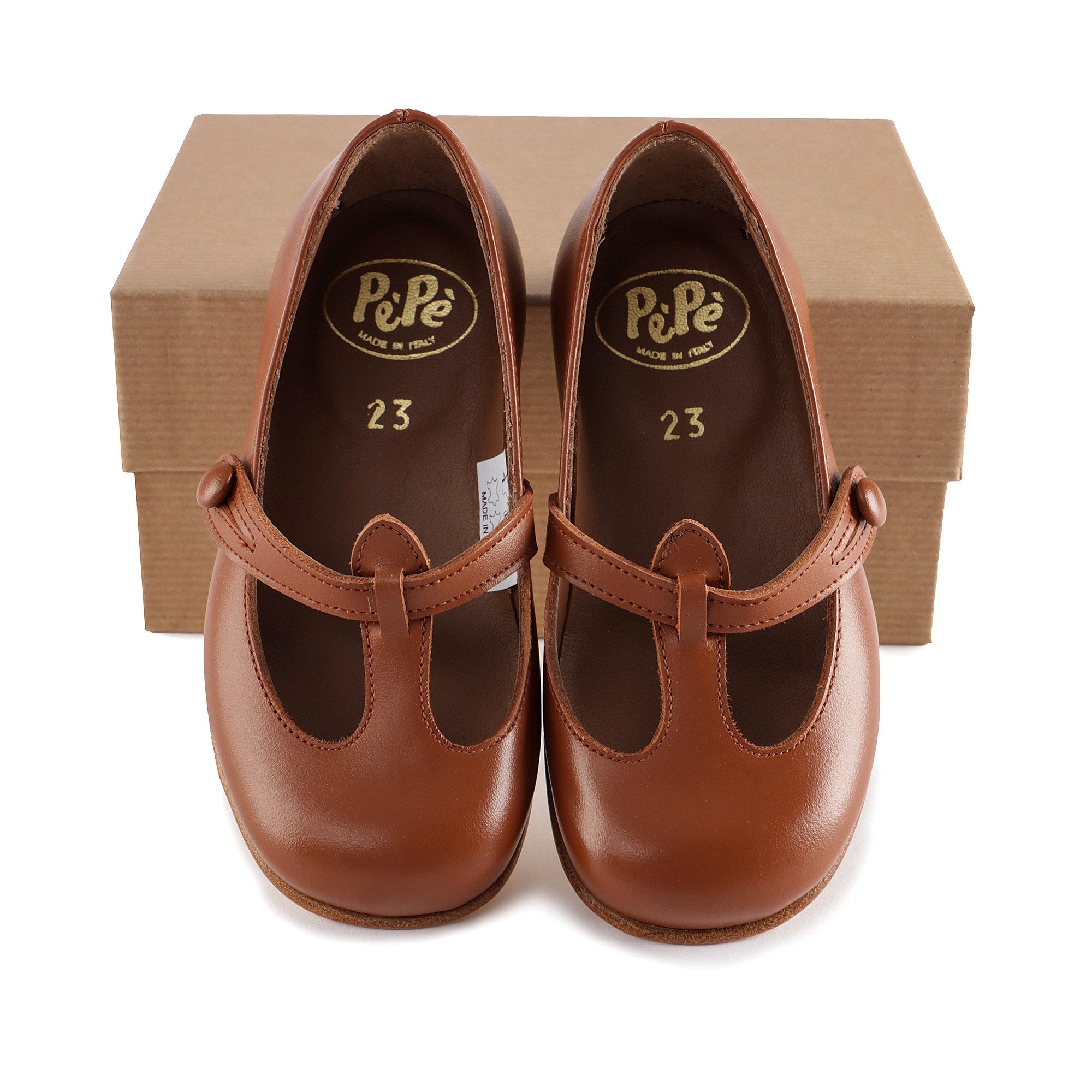 Girls Brown Leather Shoes