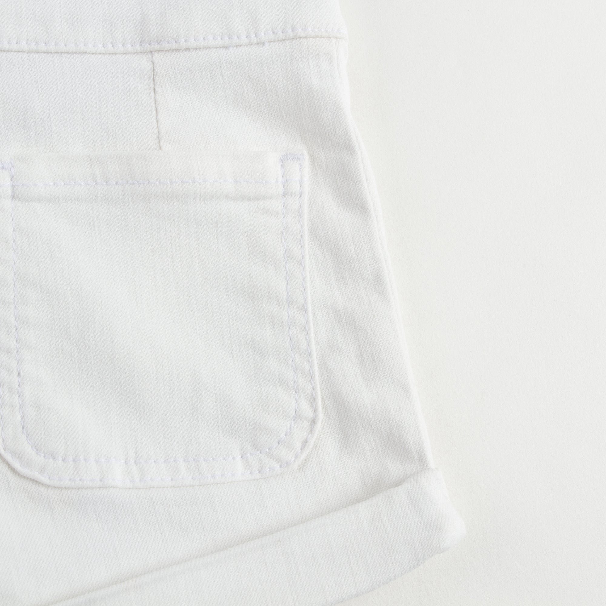 Girls White Cotton Twill Shorts