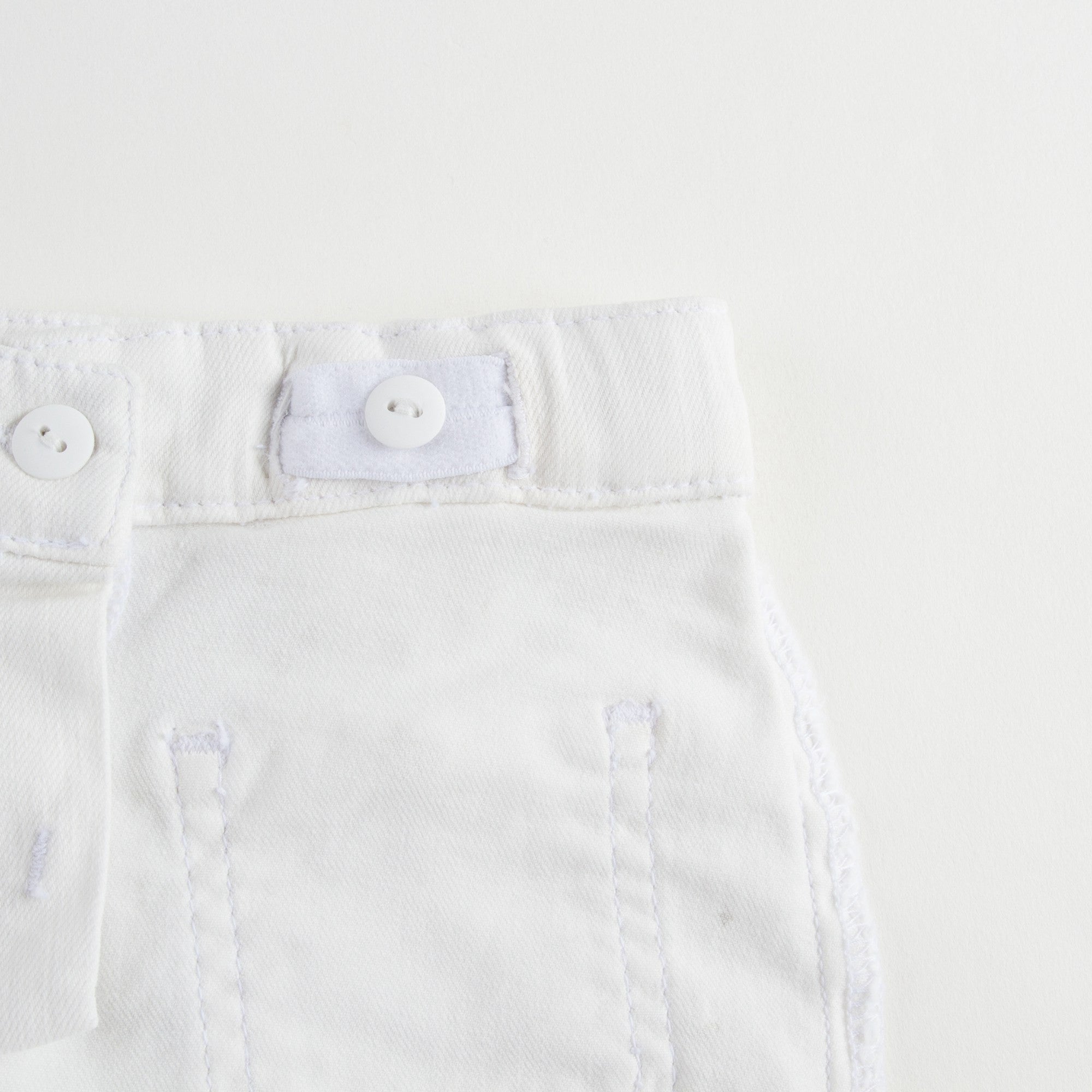 Girls White Cotton Twill Shorts